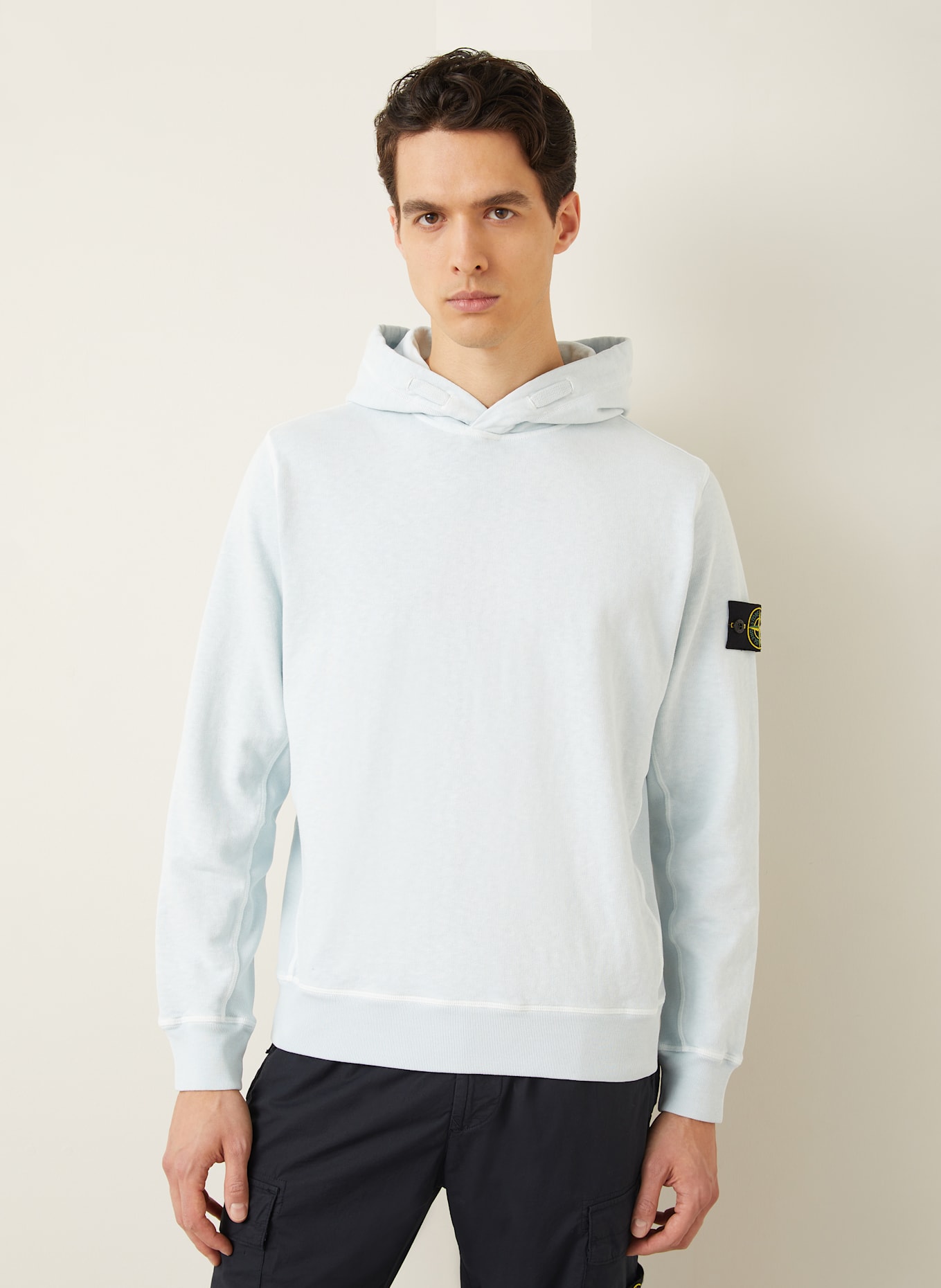 STONE ISLAND Hoodie: LIGHT BLUE