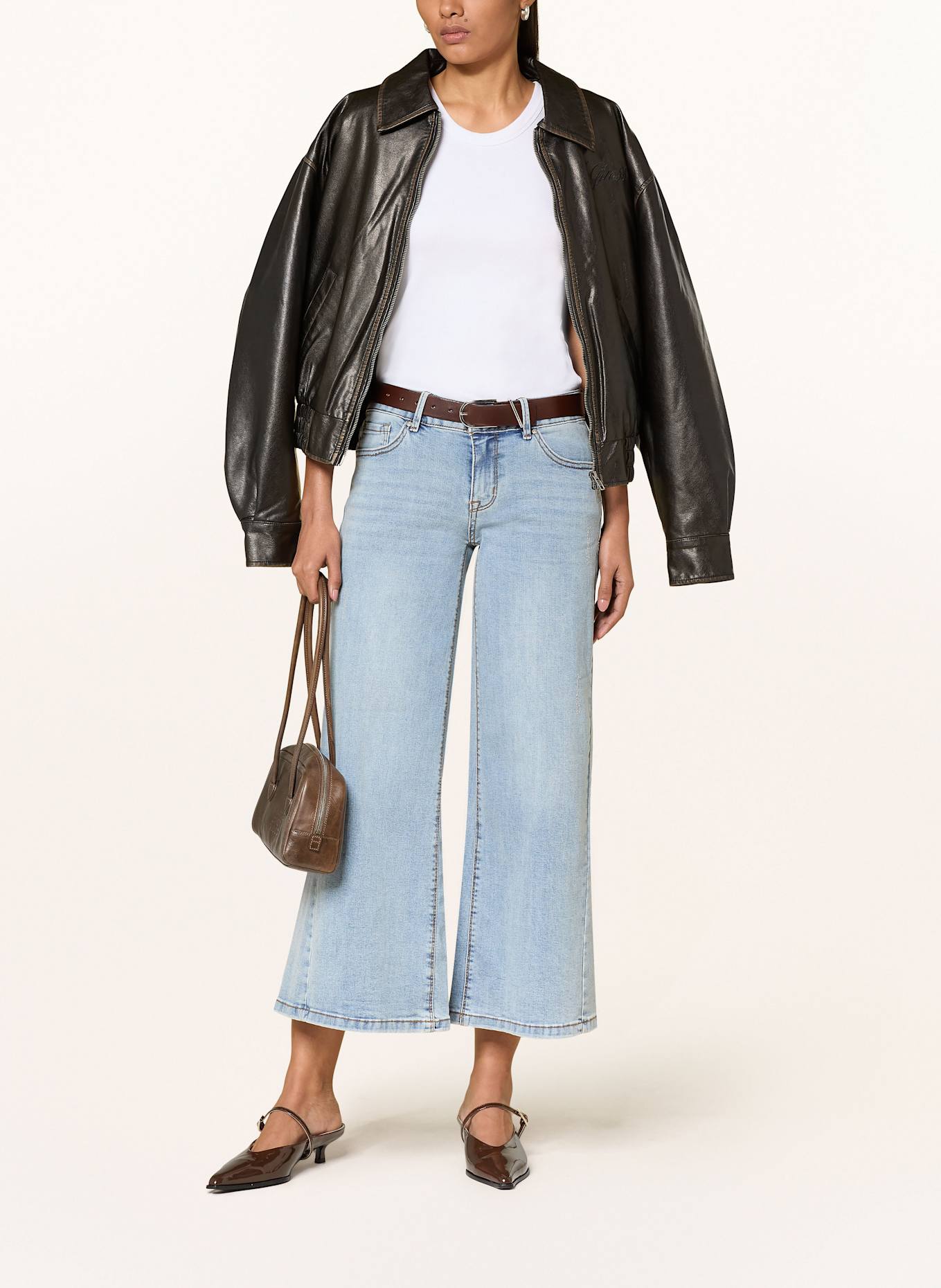 Buena Vista Jupe-culotte en jean ITALY PALAZZO: 4392 light stone