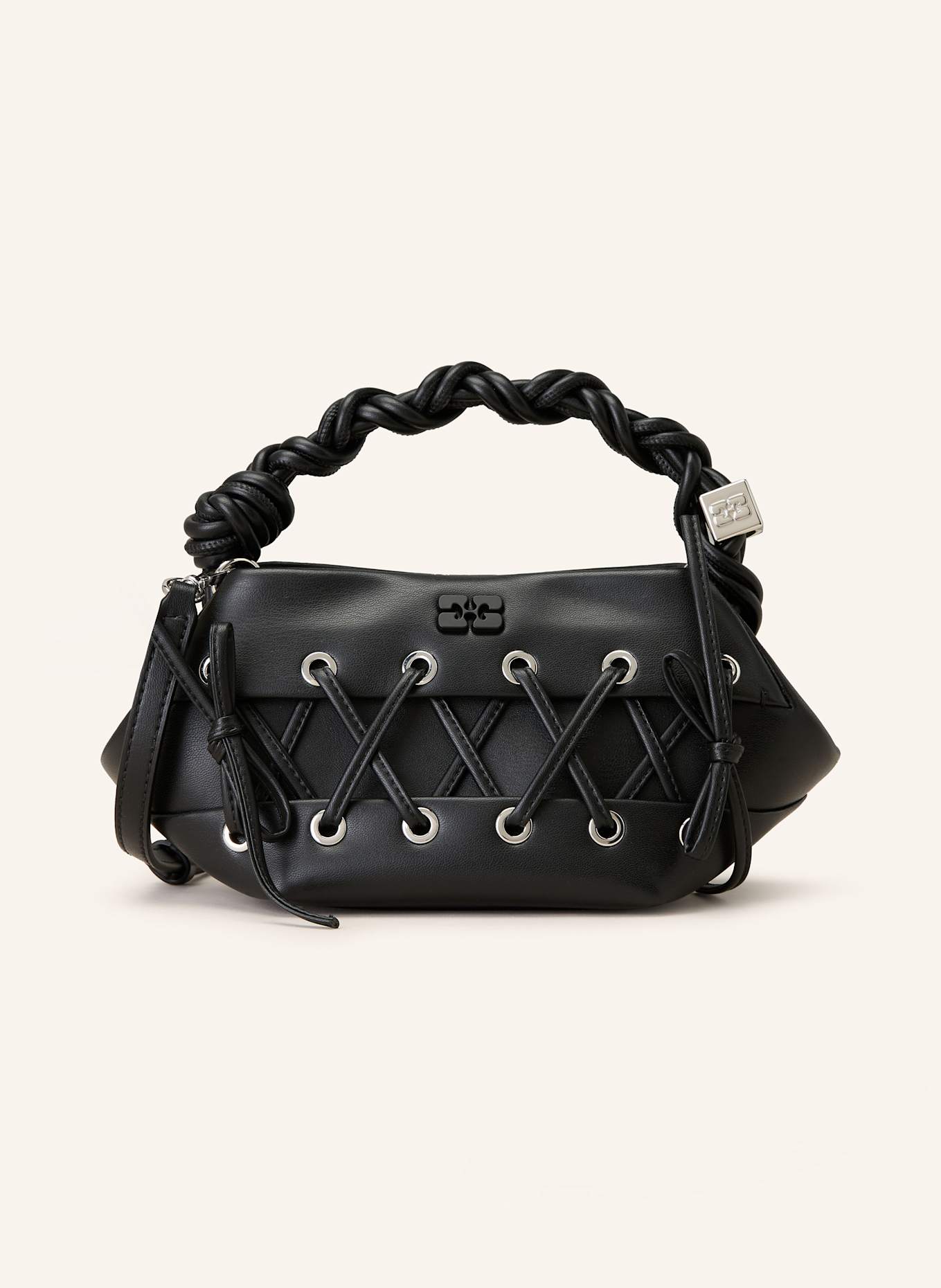 GANNI Torba na ramię BOU MINI: CZARNY