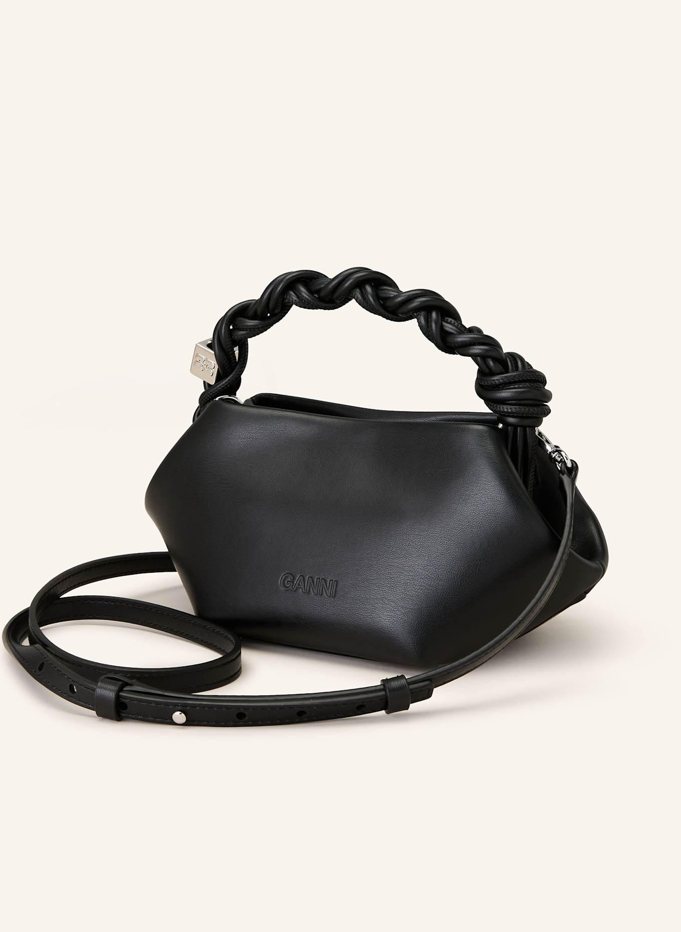 GANNI Torba na ramię BOU MINI: CZARNY