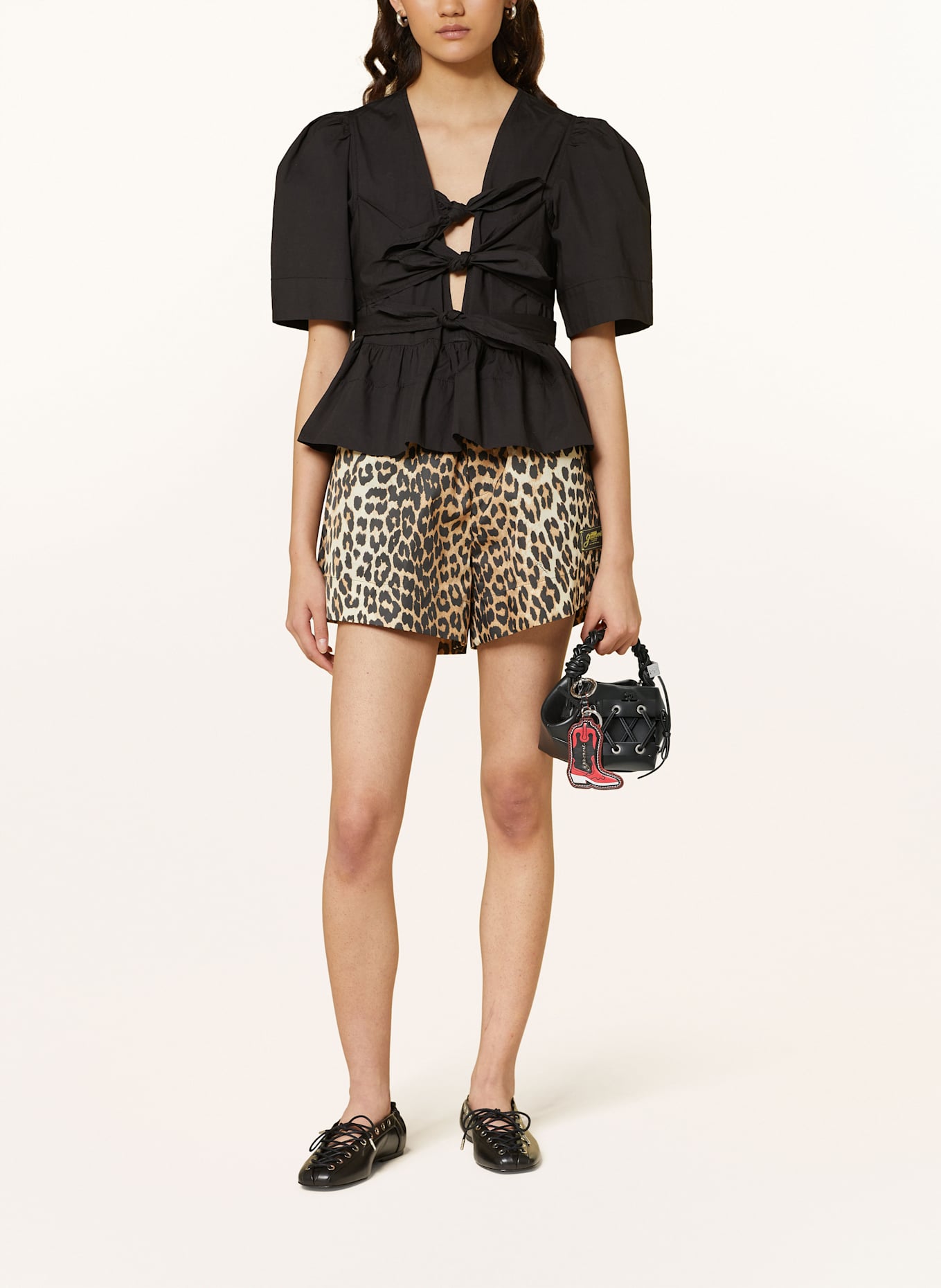 GANNI Torba na ramię BOU MINI: CZARNY