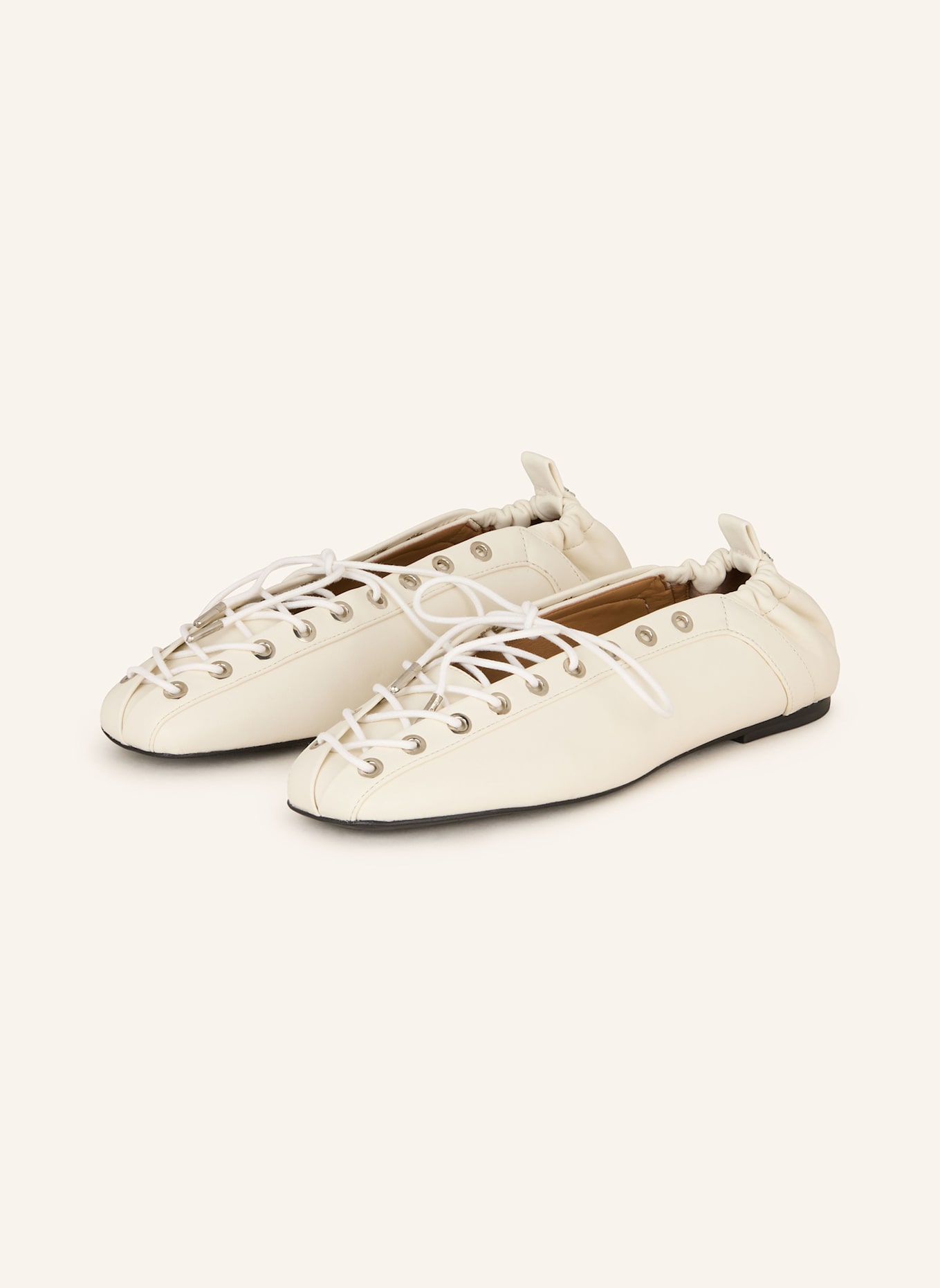 GANNI Ballet flats: ECRU