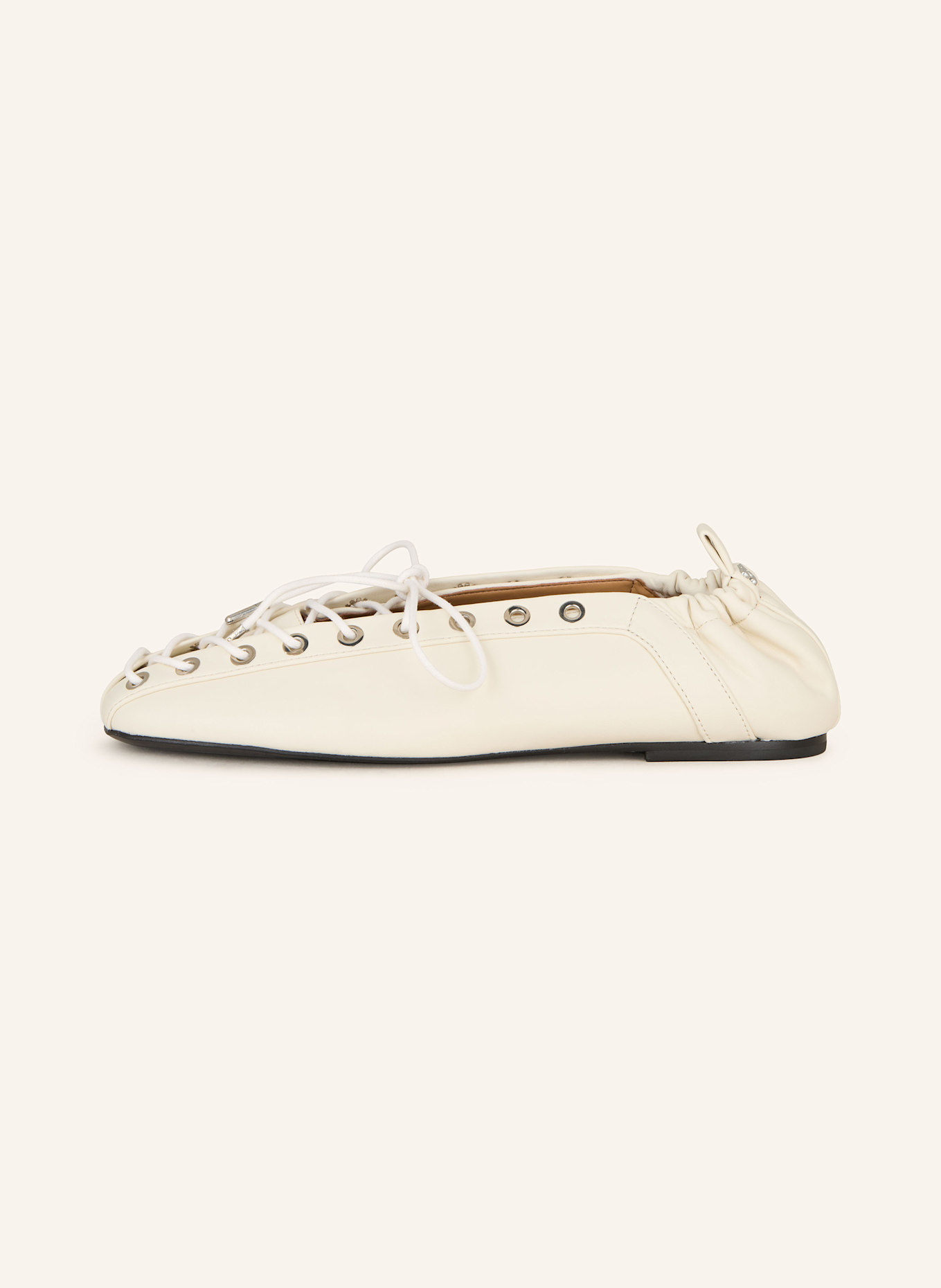 GANNI Ballet flats: ECRU
