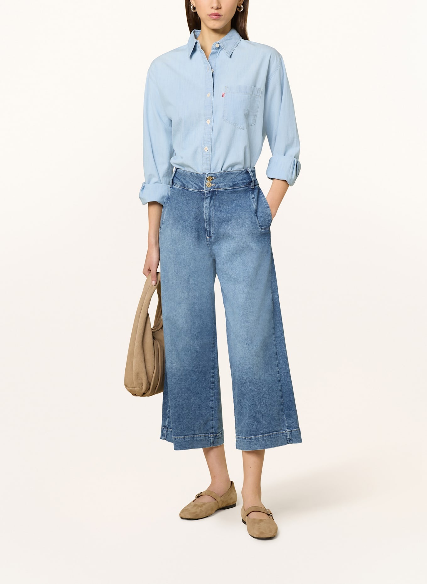 MORE & MORE Jeansy 7/8: 0962 middle blue denim