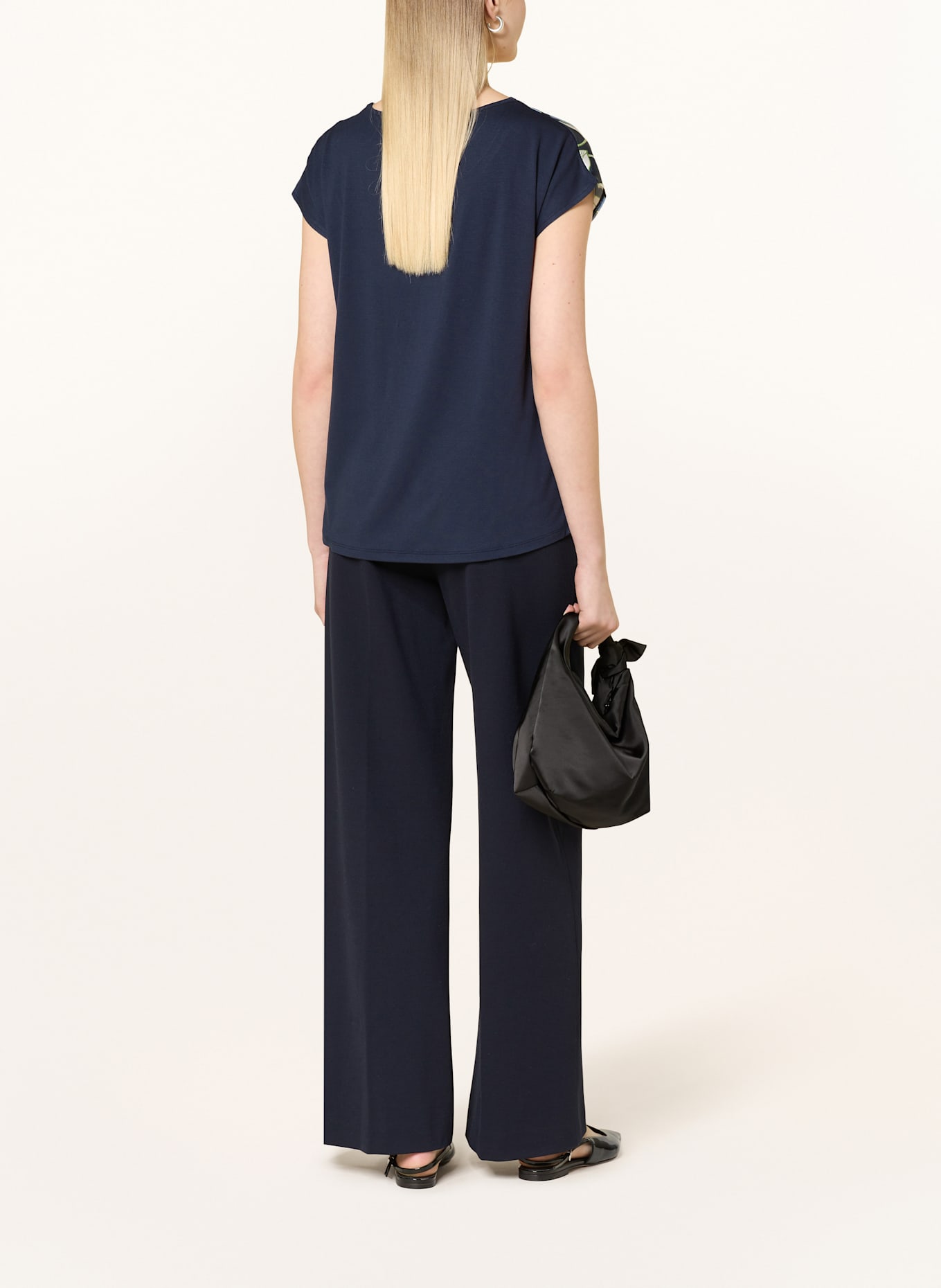 MORE & MORE Tričko: TMAVĚ MODRÁ / TMAVĚ MODRÁ / KRÉMOVÁ