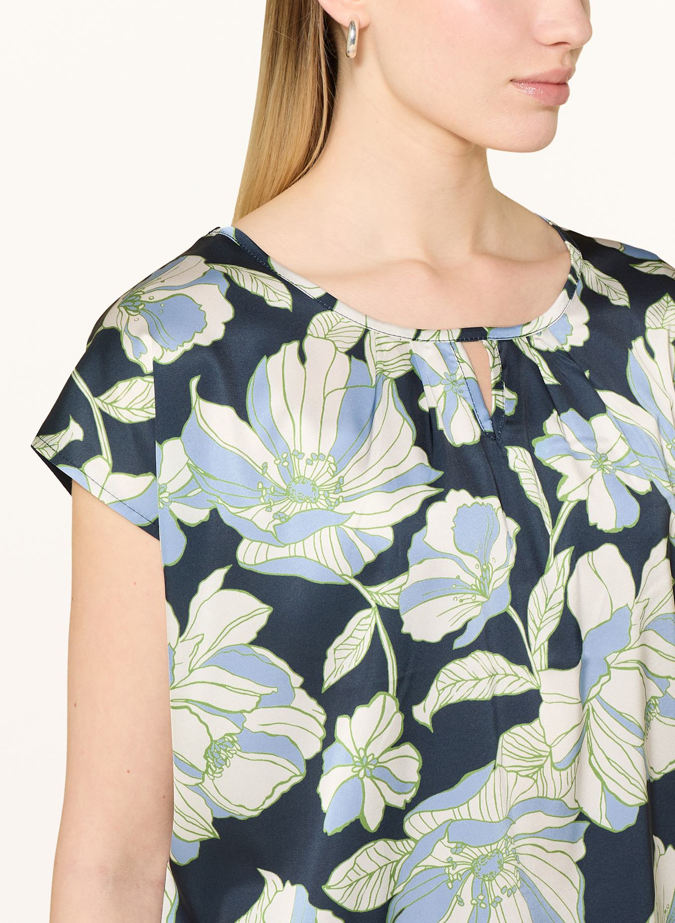 MORE & MORE Tričko: TMAVĚ MODRÁ / TMAVĚ MODRÁ / KRÉMOVÁ