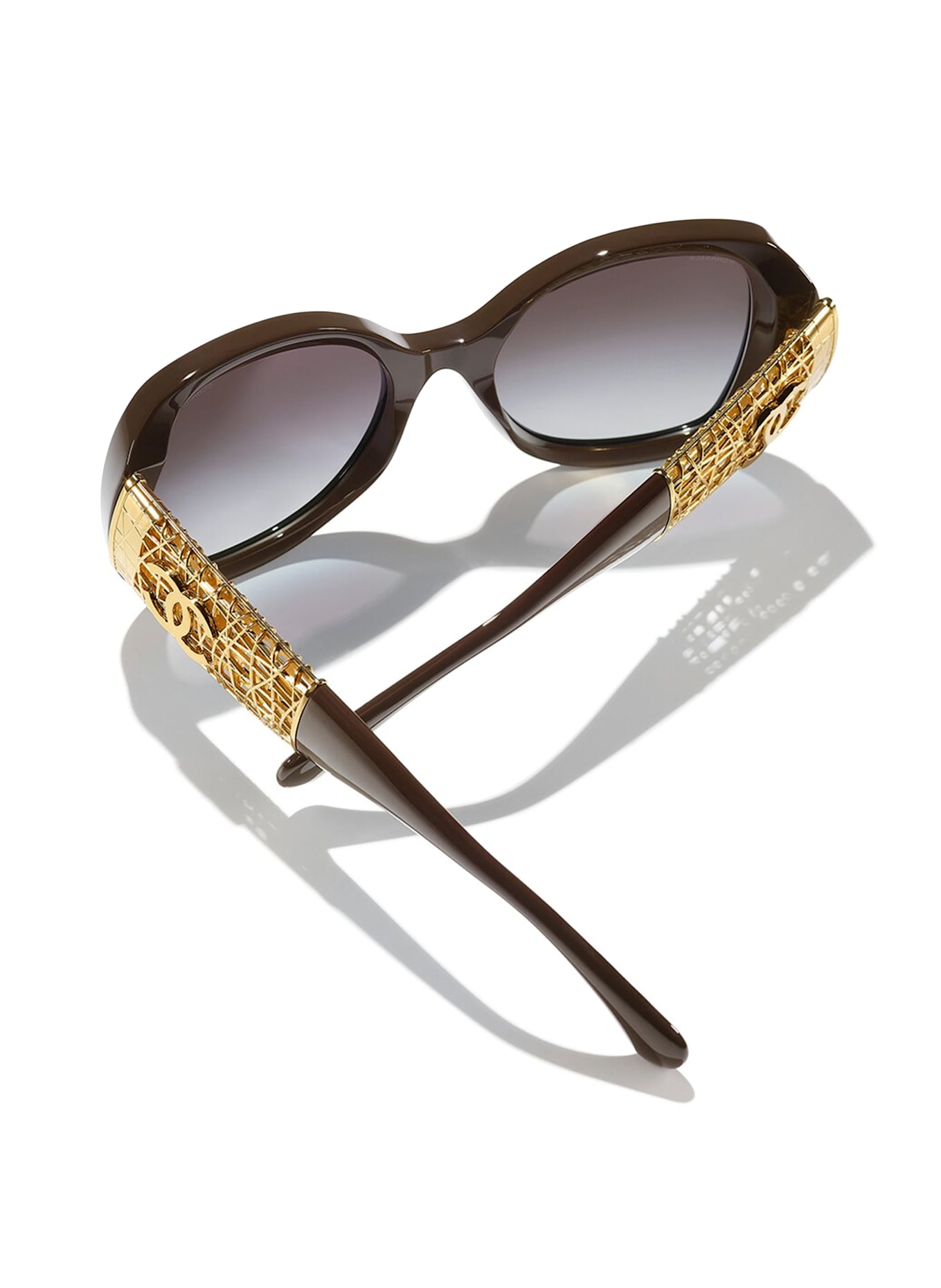 CHANEL Schmetterlingsförmige Sonnenbrille: 1460S6 - DUNKELBRAUN/ GRAU VERLAUF