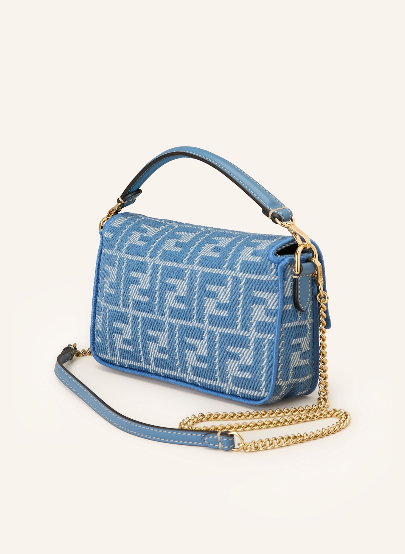 FENDI Schultertasche BAGUETTE MINI: HELLBLAU