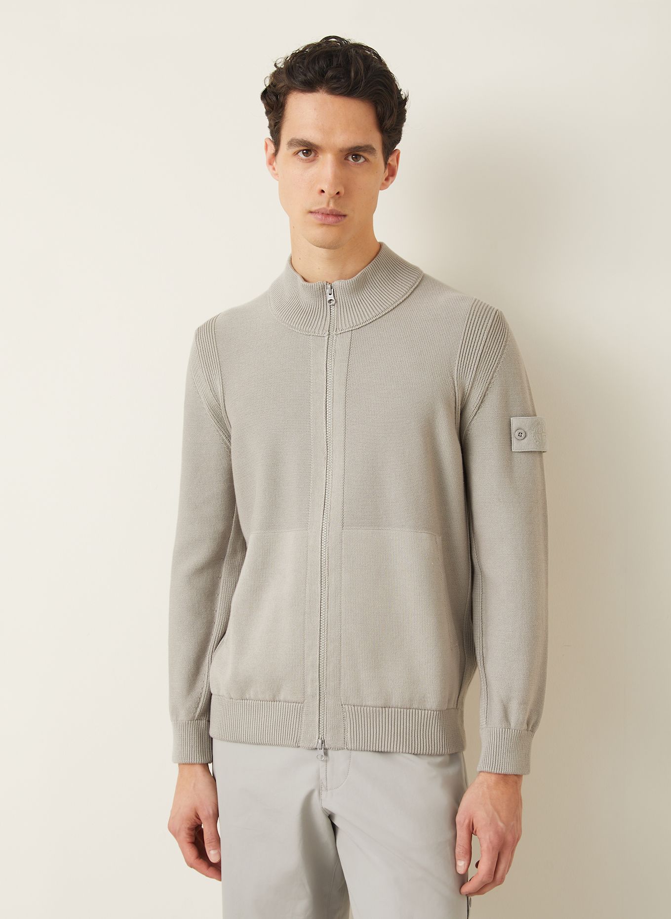 STONE ISLAND Kardigan GHOST: SZARY