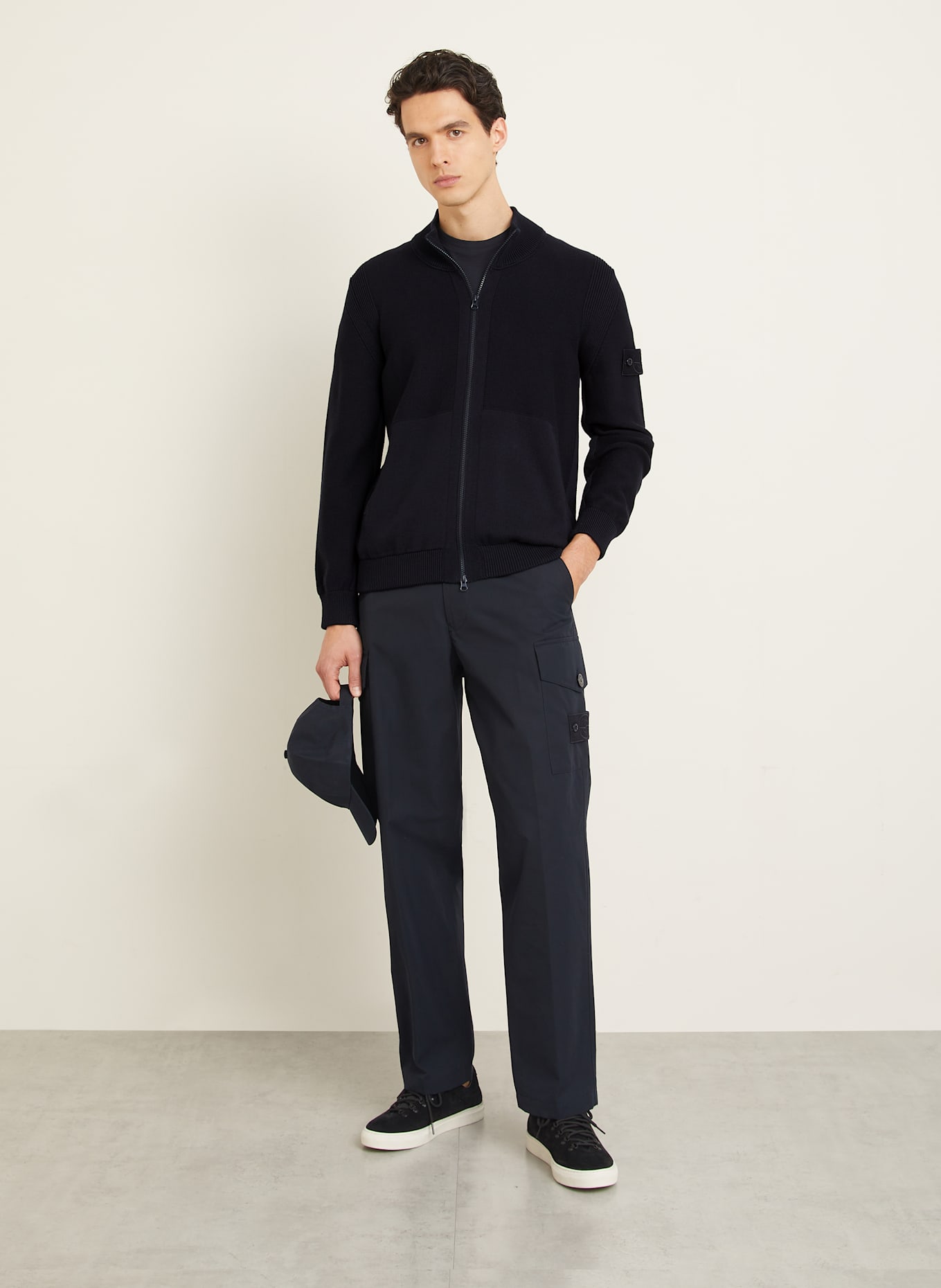 STONE ISLAND Kardigan GHOST: GRANATOWY