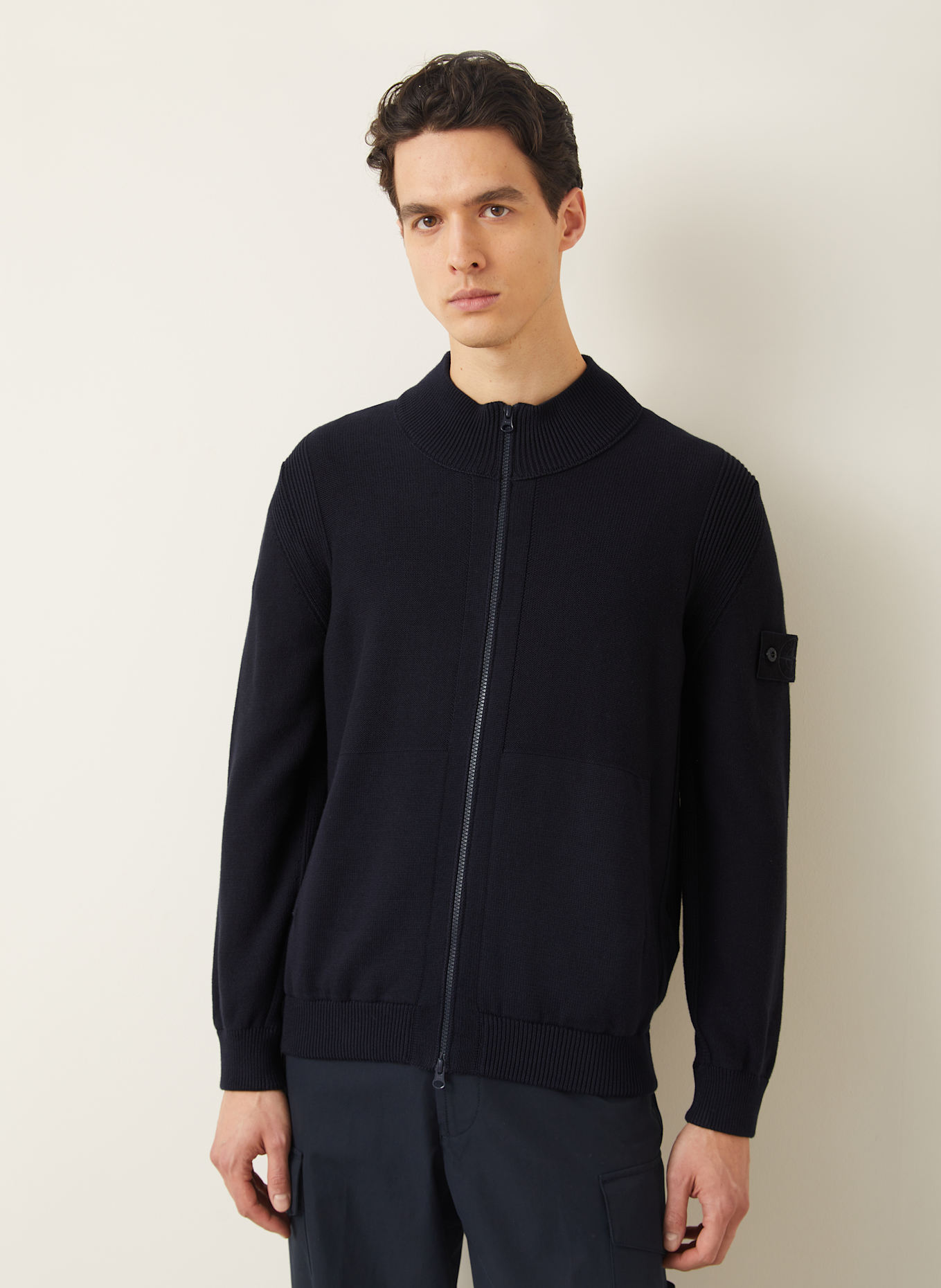 STONE ISLAND Kardigan GHOST: GRANATOWY