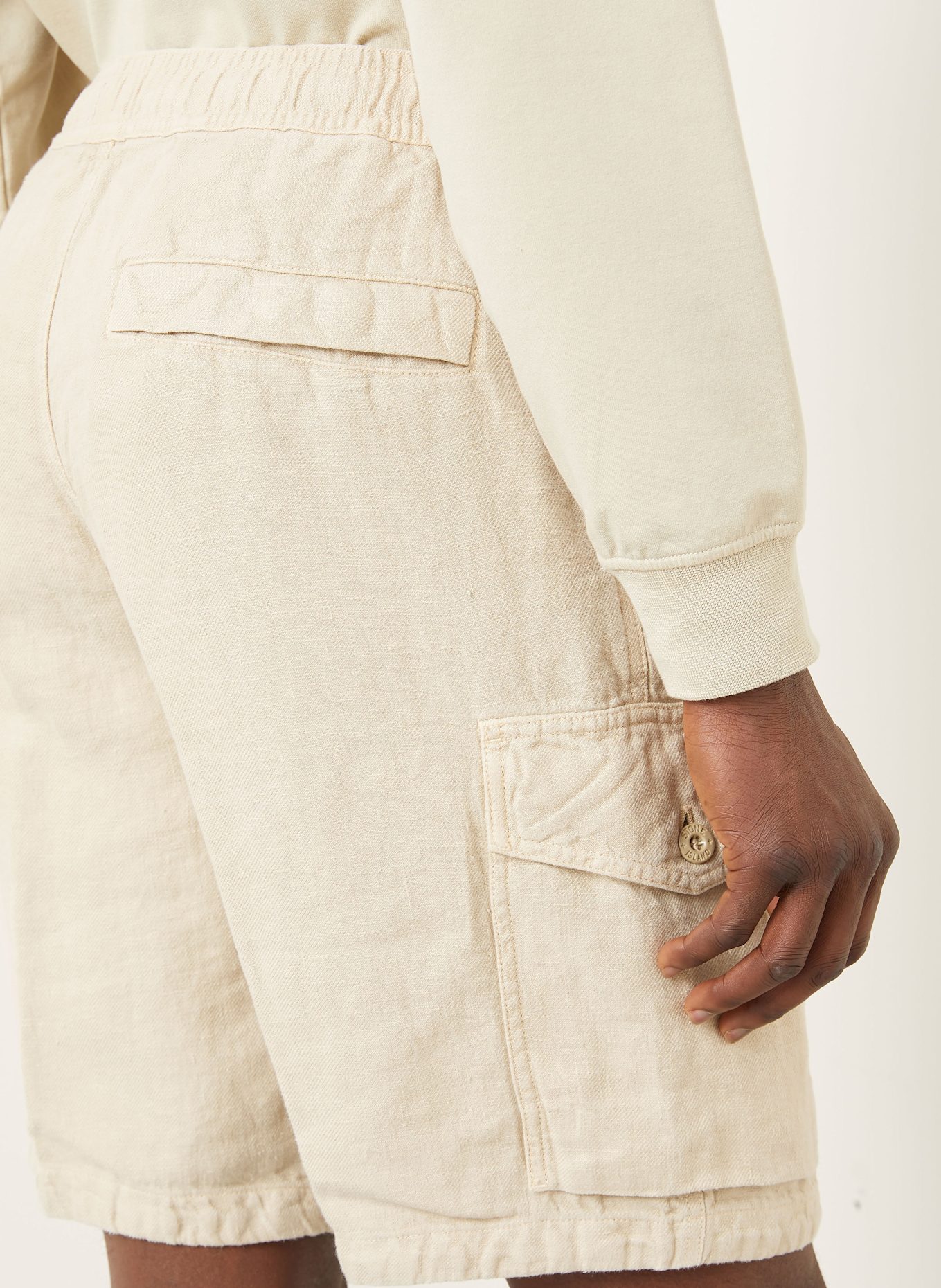 STONE ISLAND Leinenshorts GHOST: BEIGE