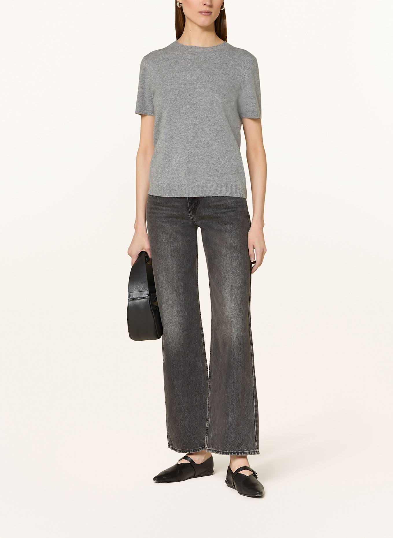 darling harbour Strickshirt aus Cashmere: GRAU MELANGE