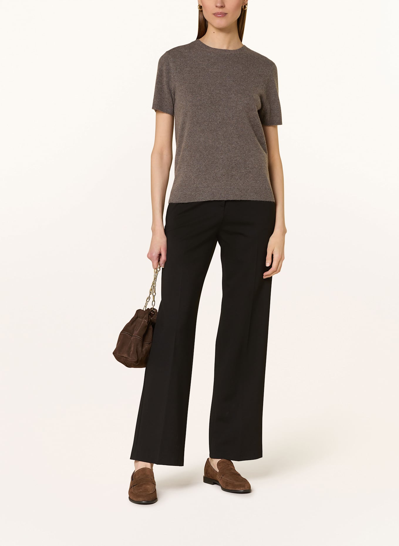 darling harbour Strickshirt aus Cashmere: TAUPE