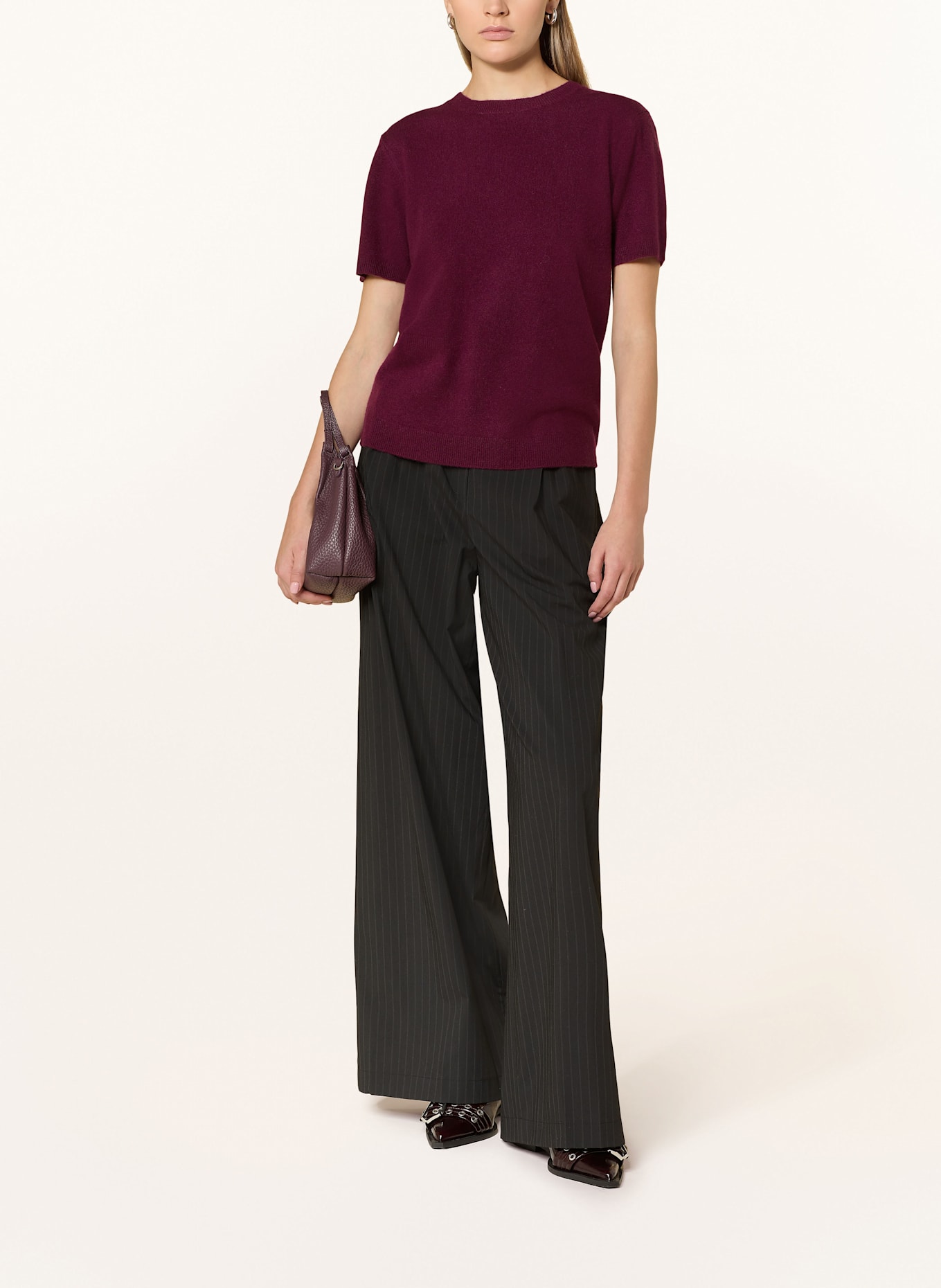 darling harbour Strickshirt aus Cashmere: BORDEAUX