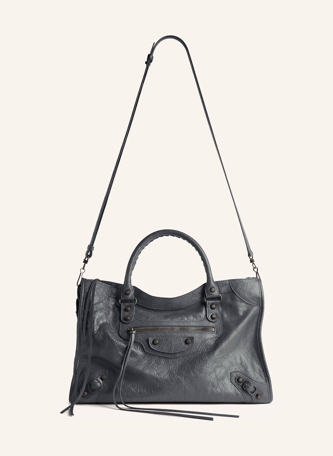 【BALENCIAGA】LE CITY MEDIUM BAG BALENCIAGA Le City medium textured-leather tote | NET-A-PORTER