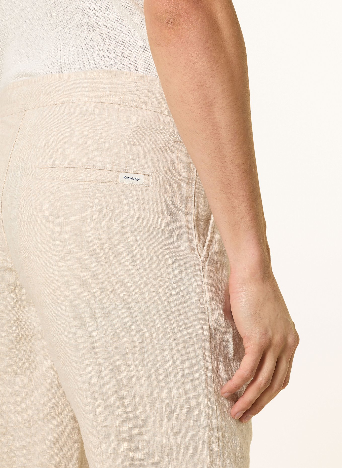 KnowledgeCotton Apparel Leinenshorts FIG Loose Fit: HELLGRAU