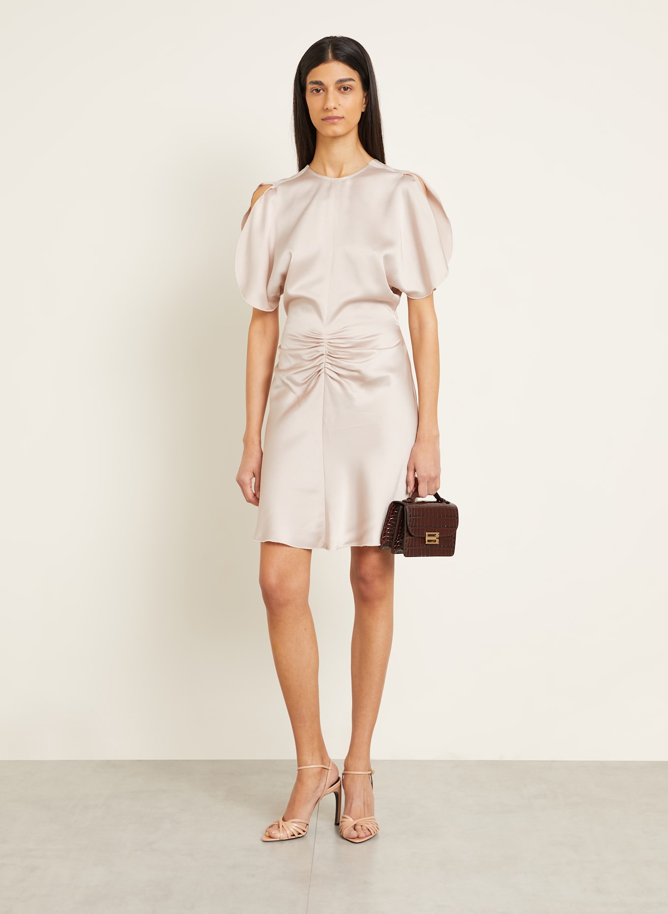 VICTORIA BECKHAM Satinkleid: ROSÉ