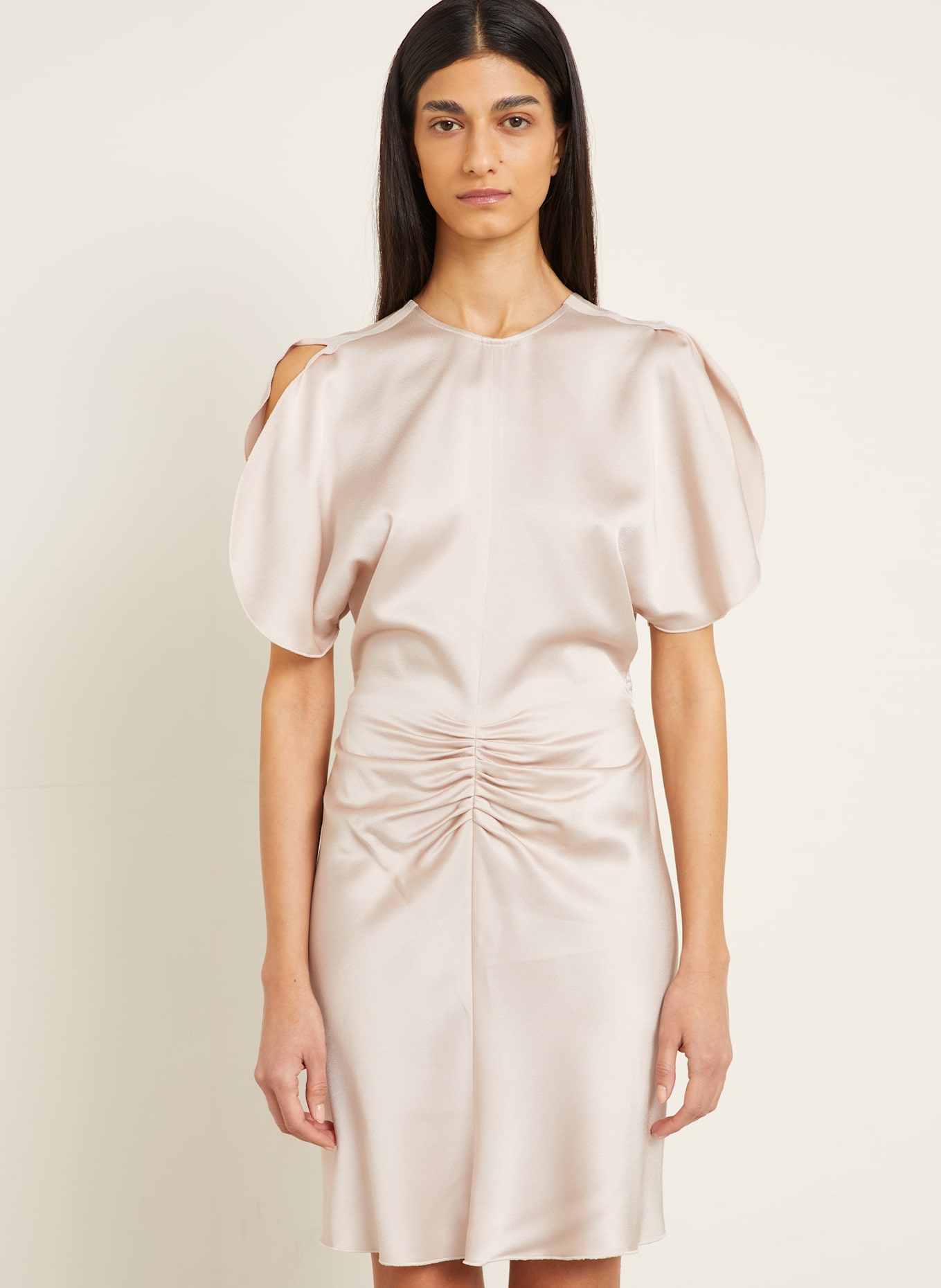 VICTORIA BECKHAM Satinkleid: ROSÉ