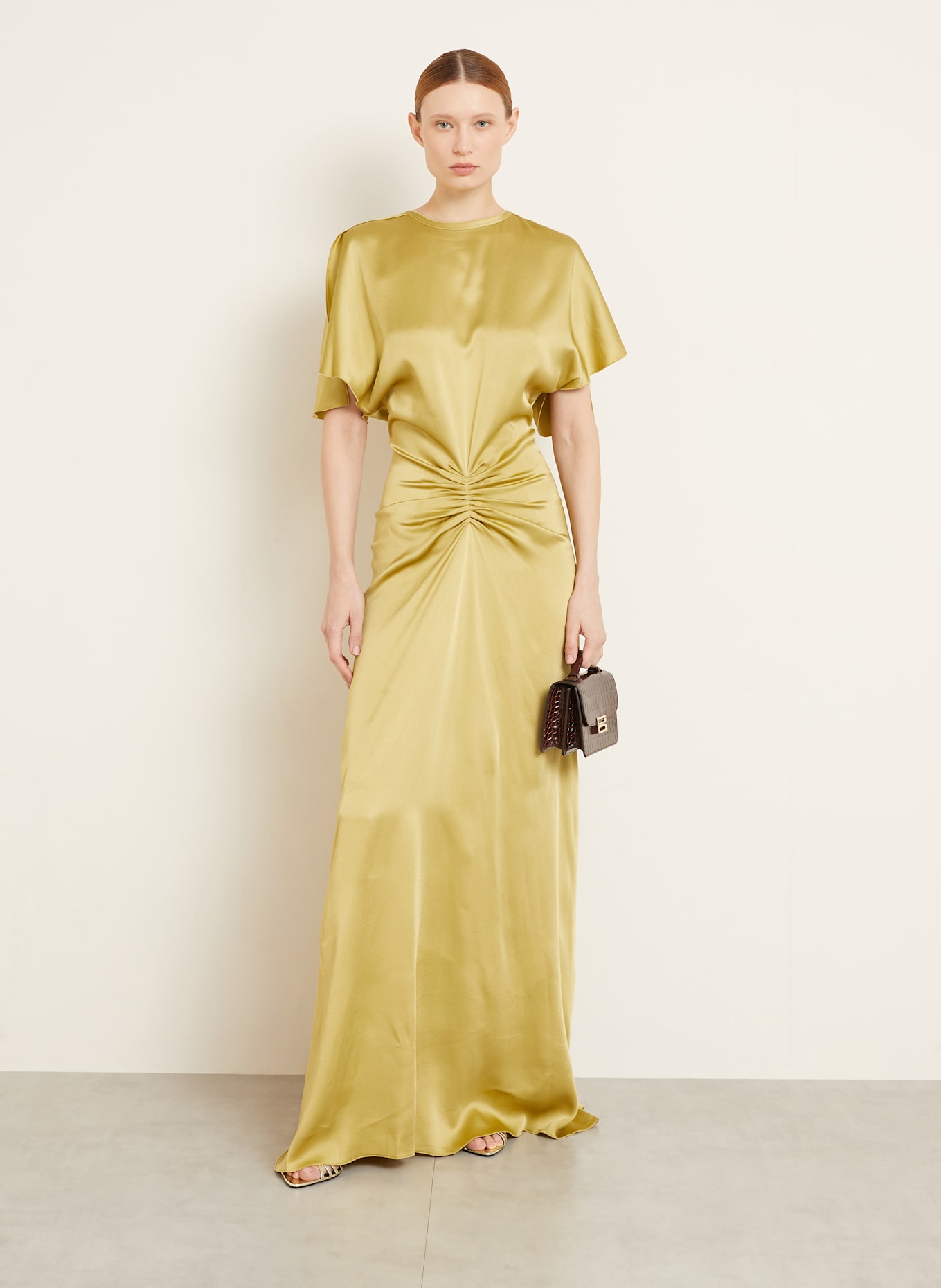 VICTORIA BECKHAM Abendkleid aus Satin: OLIV