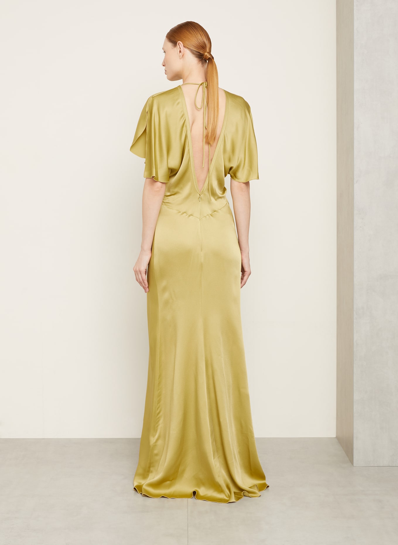 VICTORIA BECKHAM Abendkleid aus Satin: OLIV