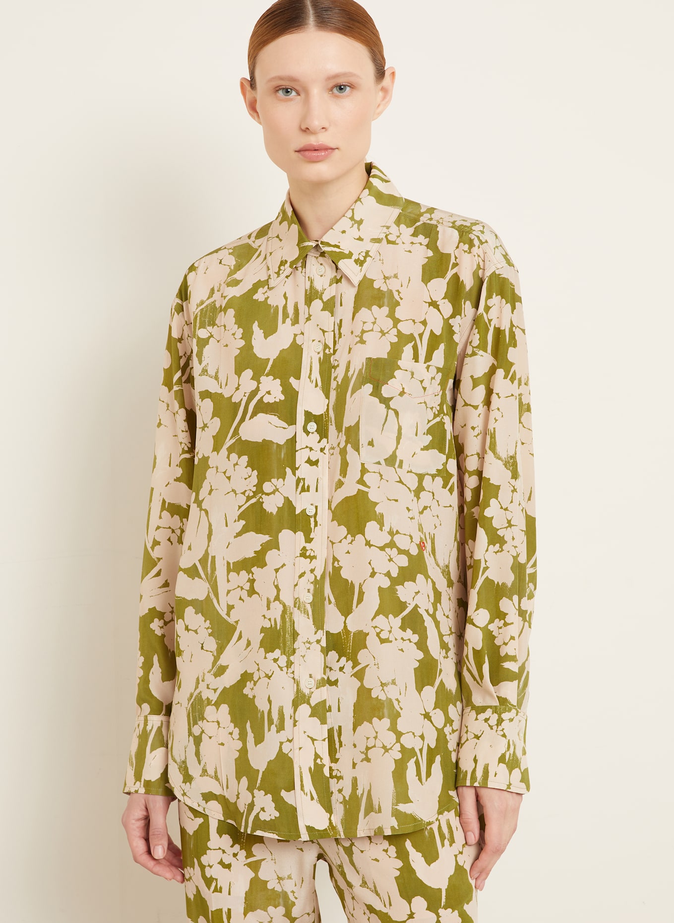 VICTORIA BECKHAM Koszula z jedwabiu: 9353 PARAKEET / BLUSH