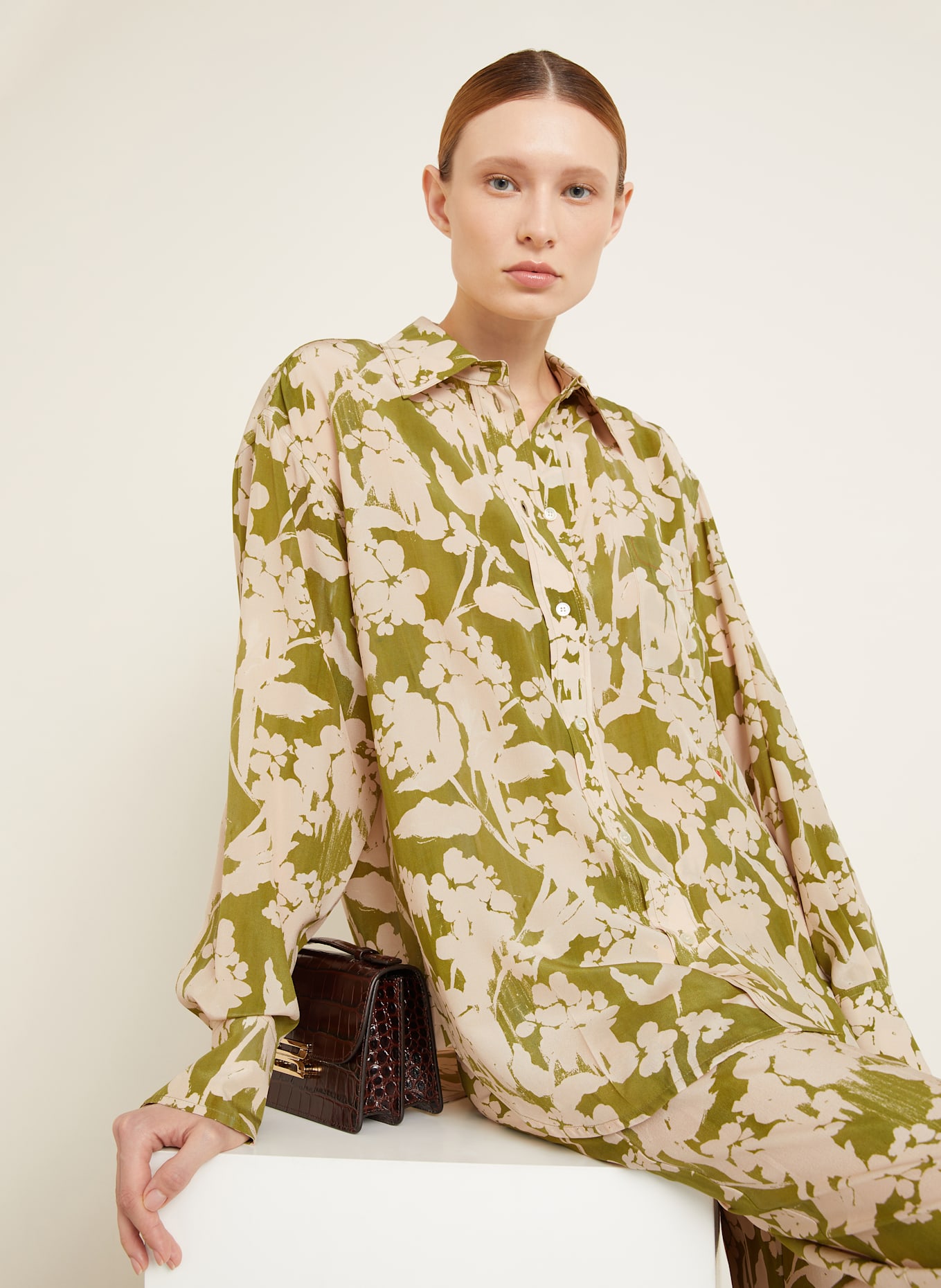 VICTORIA BECKHAM Koszula z jedwabiu: 9353 PARAKEET / BLUSH