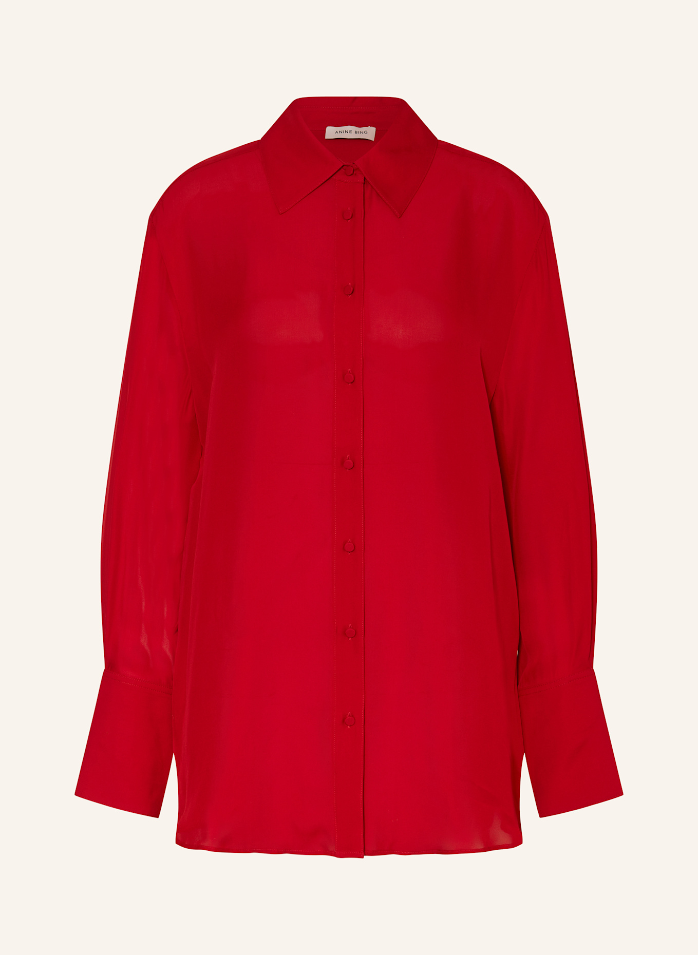 ANINE BING Koszula BRIDGET z dodatkiem jedwabiu: CZERWONY