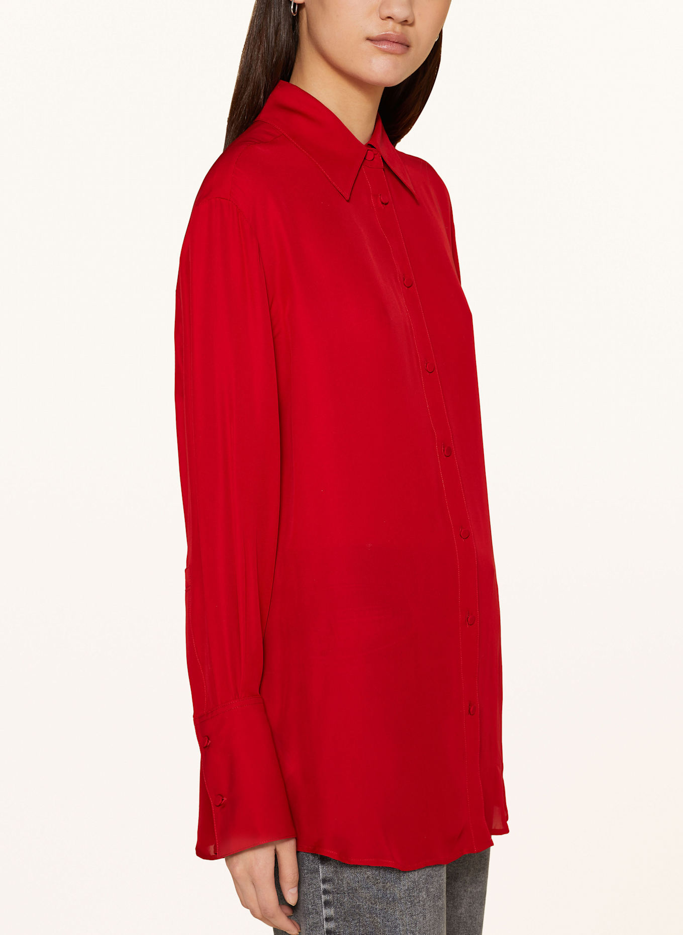 ANINE BING Koszula BRIDGET z dodatkiem jedwabiu: CZERWONY
