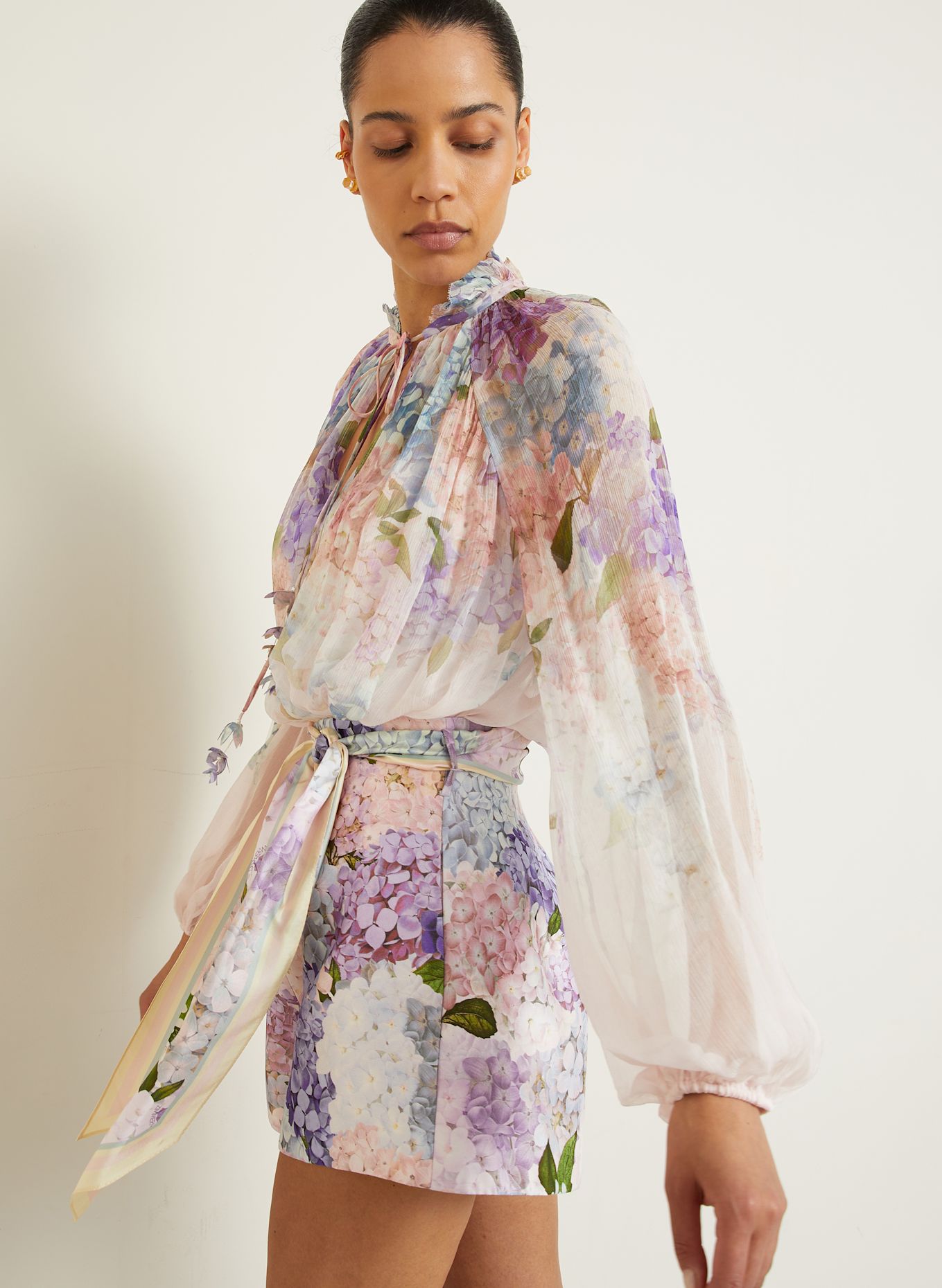 ZIMMERMANN Bluse DAWNING: HELLROSA / HELLLILA / BLAU