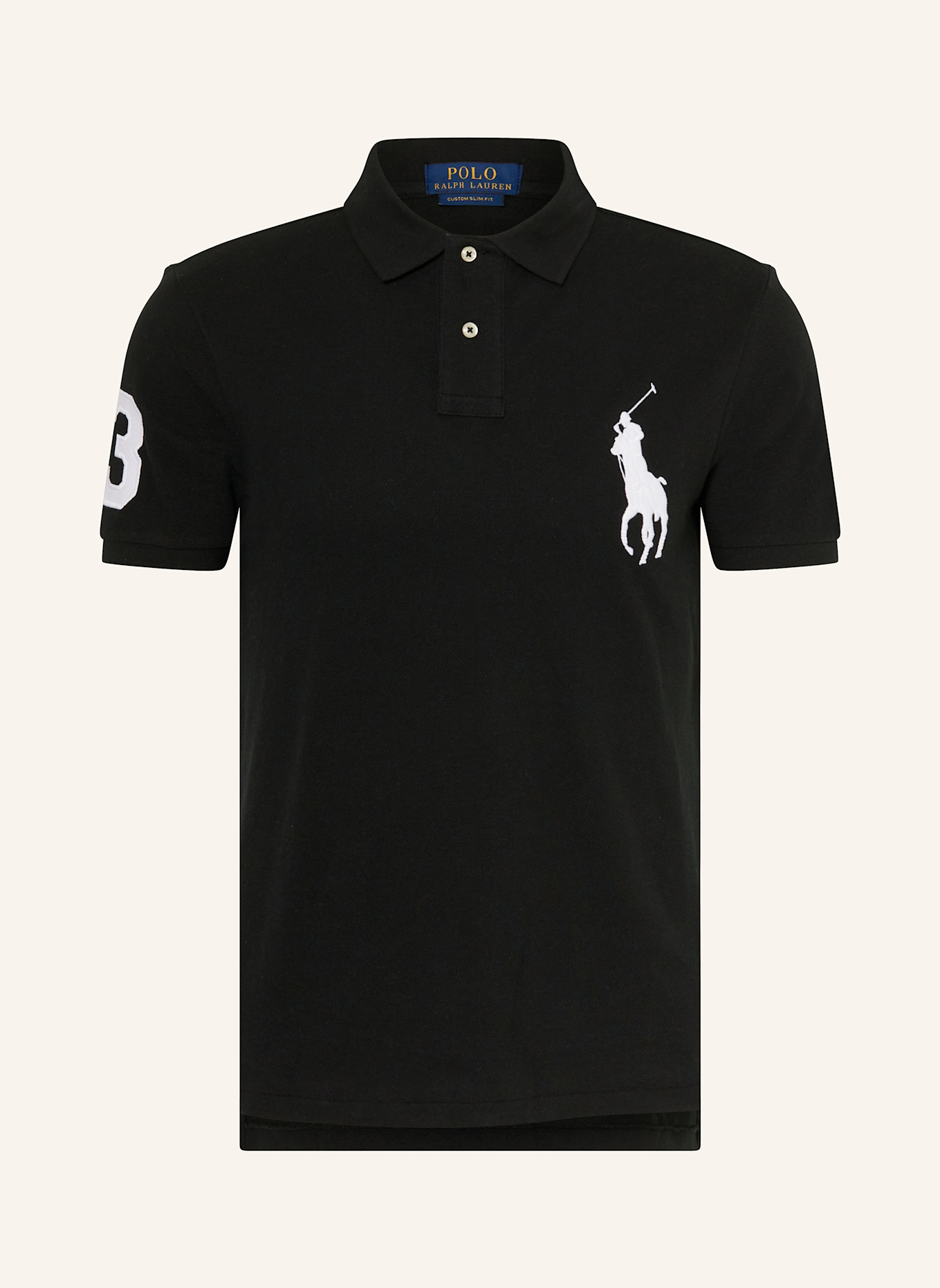 POLO RALPH LAUREN Piqué-Poloshirt Custom Slim Fit: SCHWARZ