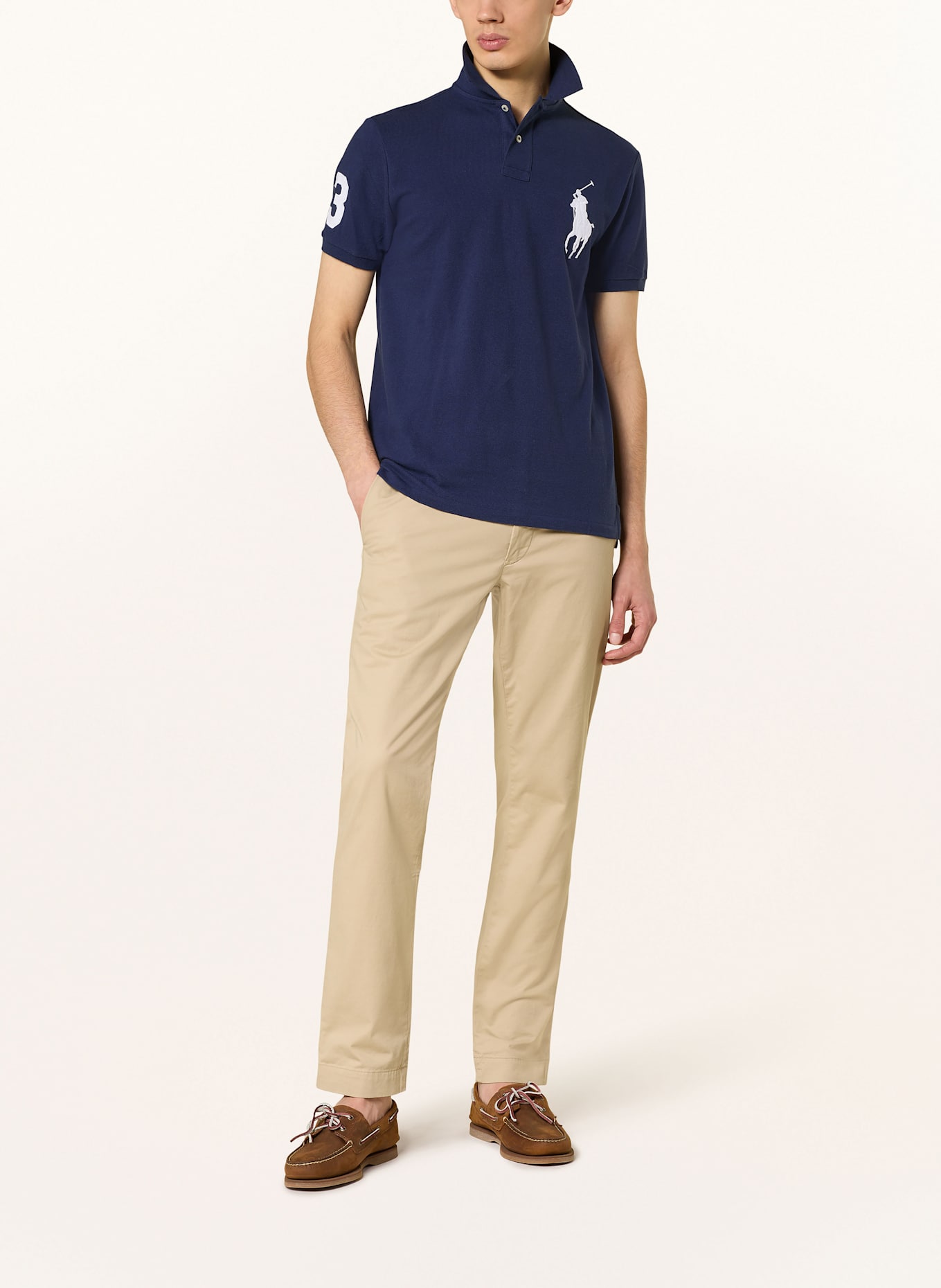 POLO RALPH LAUREN Koszulka polo z piki custom slim fit: GRANATOWY
