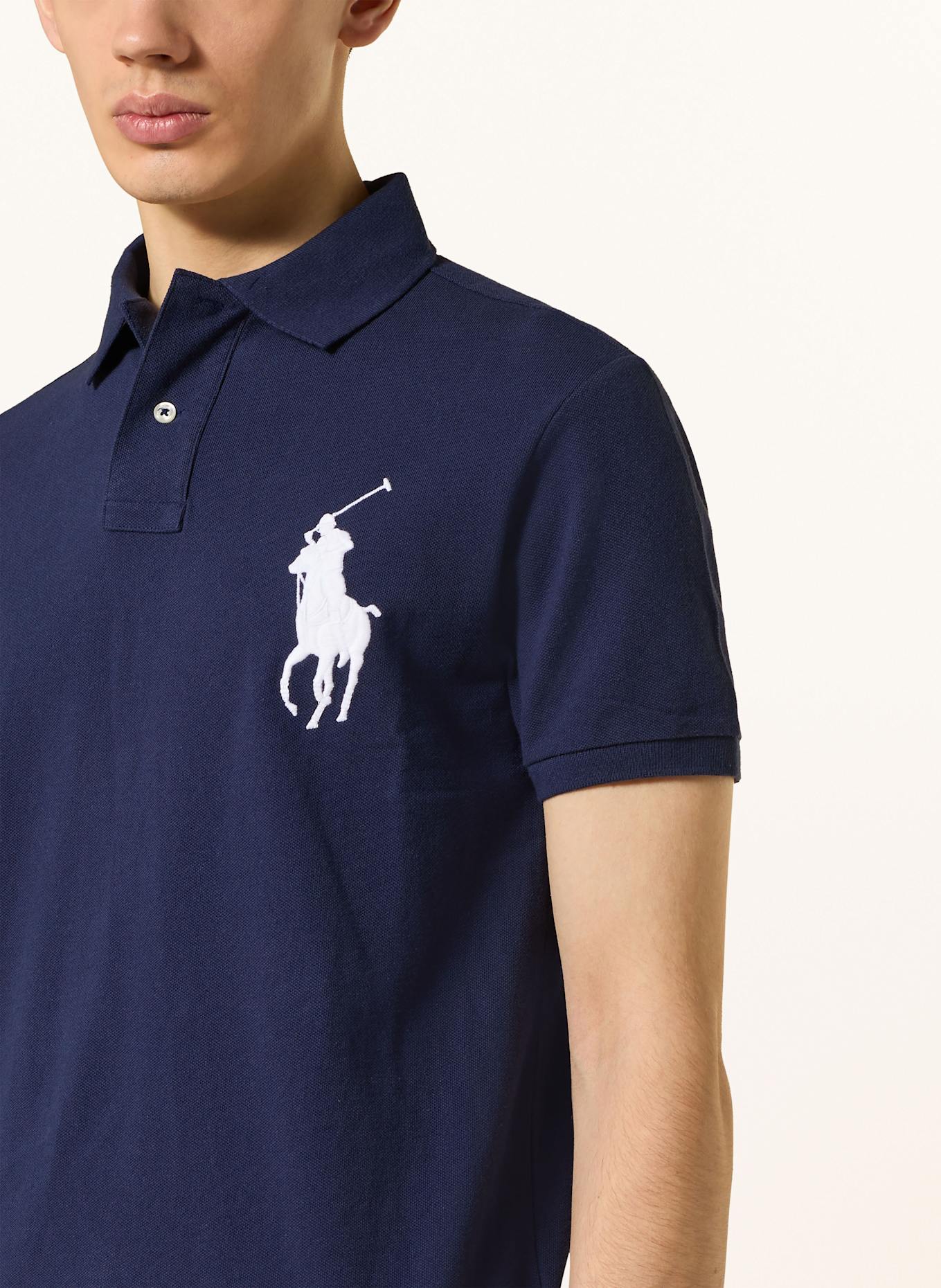 POLO RALPH LAUREN Koszulka polo z piki custom slim fit: GRANATOWY