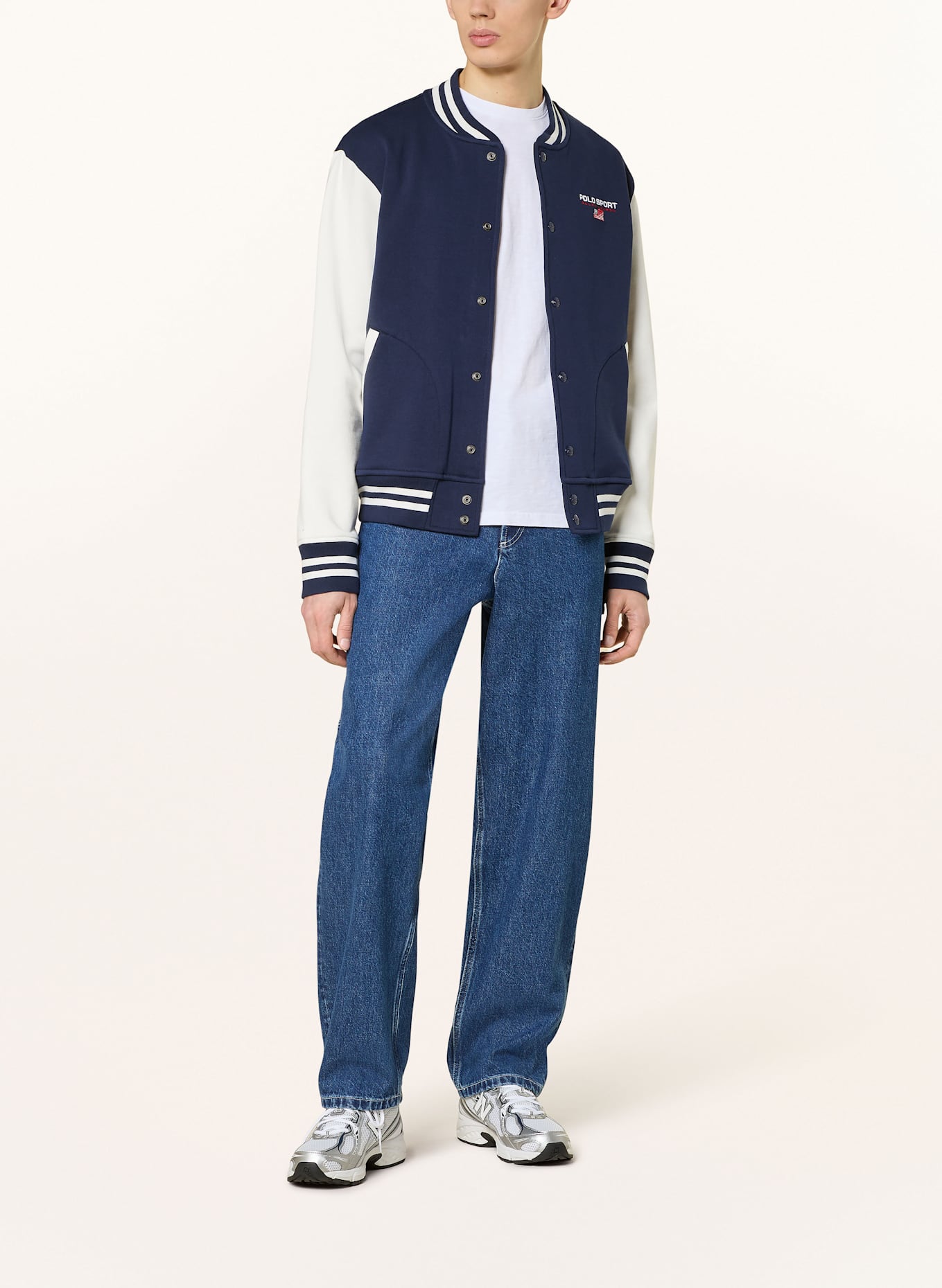 POLO SPORT College-Jacke: DUNKELBLAU / WEISS