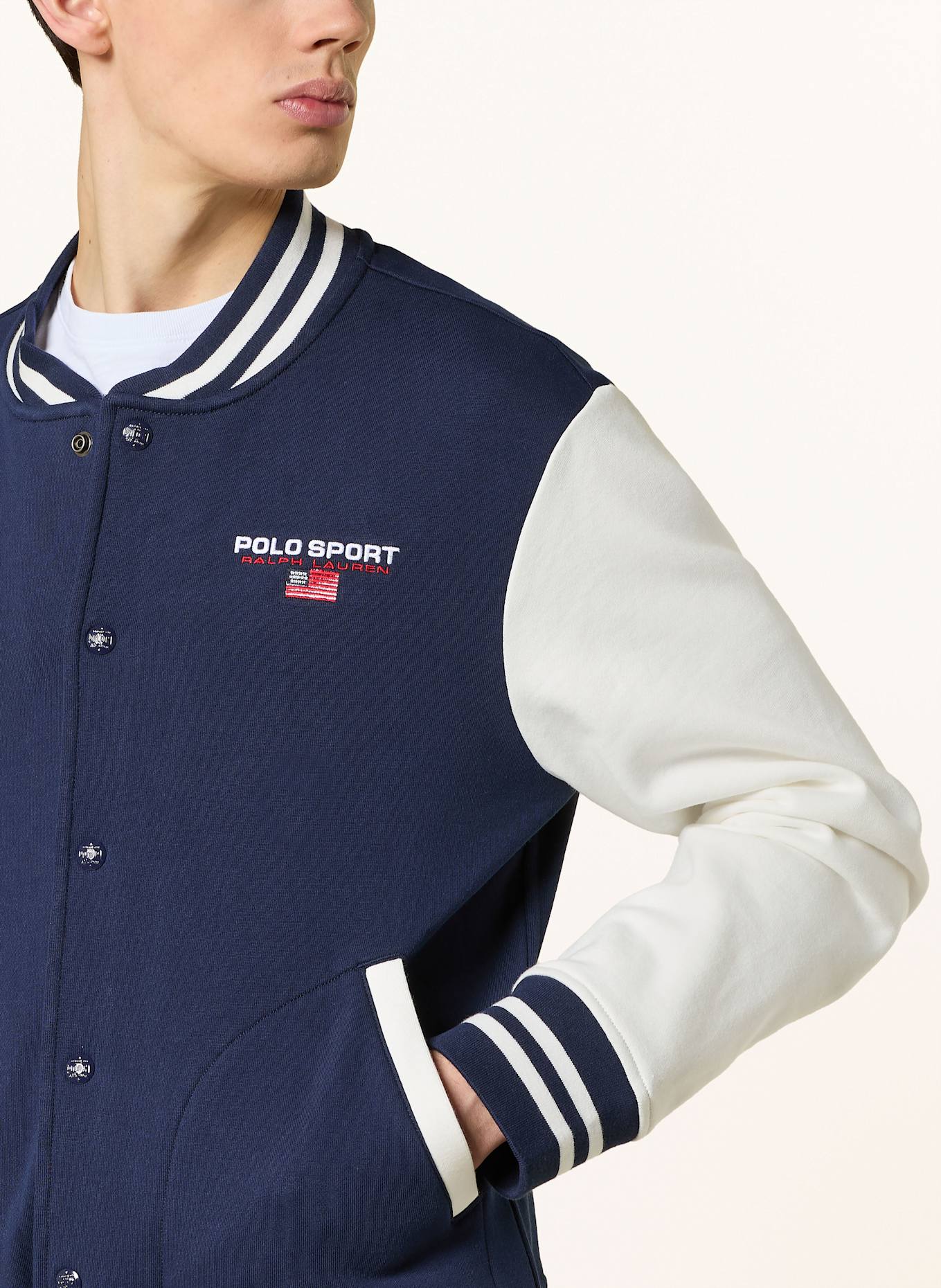 POLO SPORT College-Jacke: DUNKELBLAU / WEISS