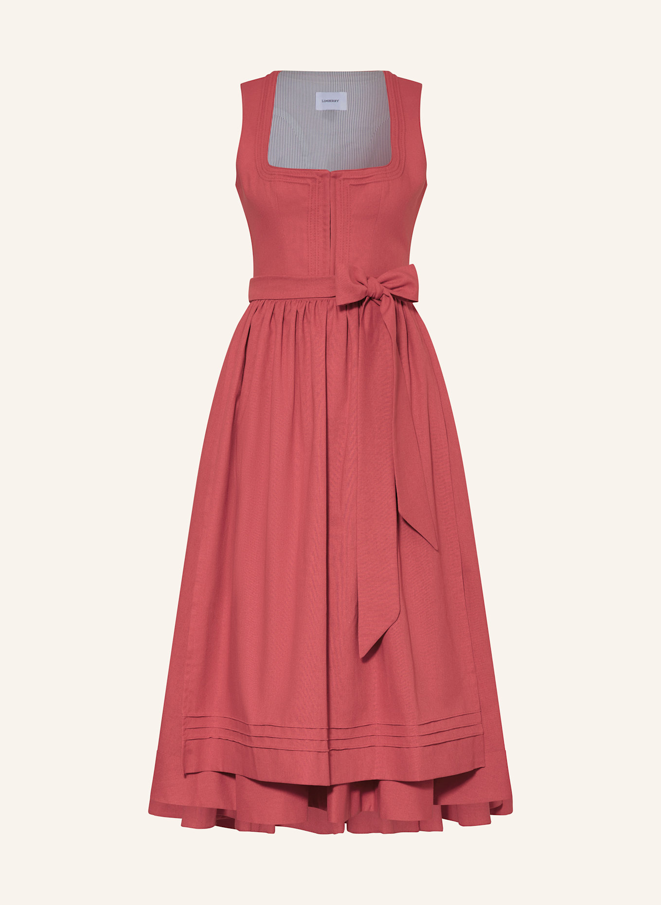 LIMBERRY Dirndl AURELIE mit Leinen: ROSA / DUNKELROT
