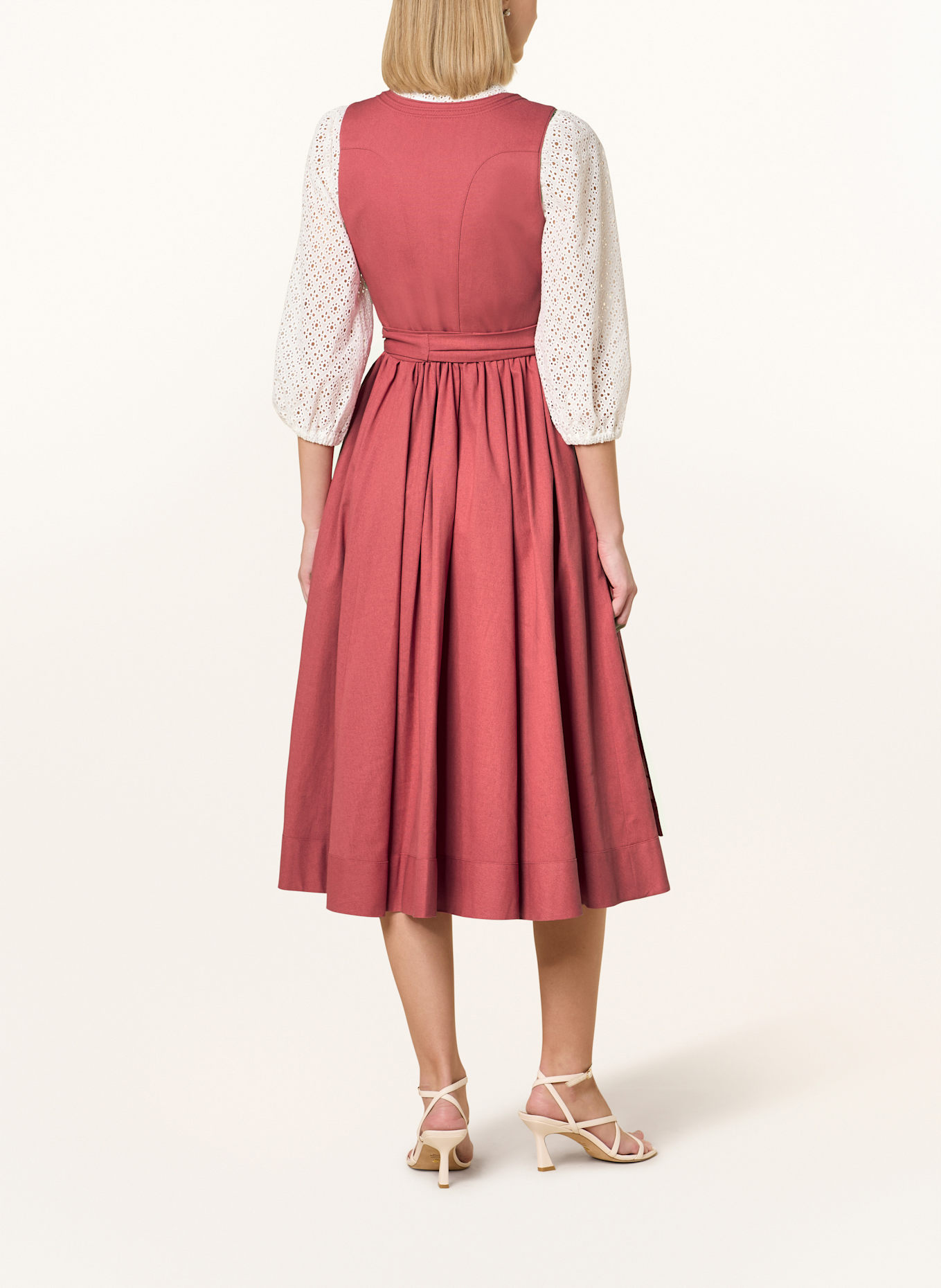 LIMBERRY Dirndl AURELIE mit Leinen: ROSA / DUNKELROT