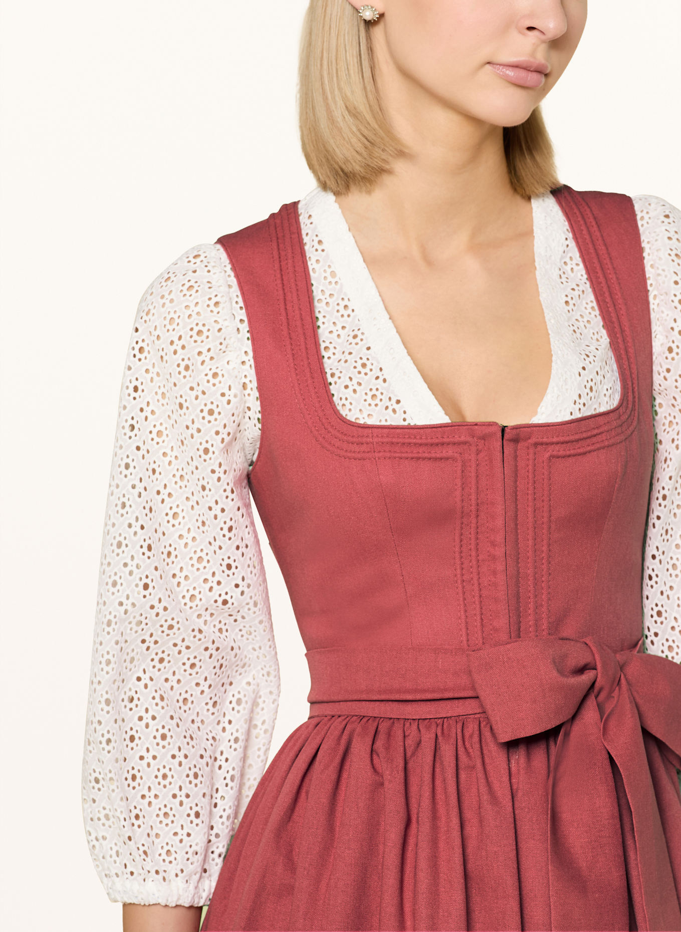 LIMBERRY Dirndl AURELIE mit Leinen: ROSA / DUNKELROT