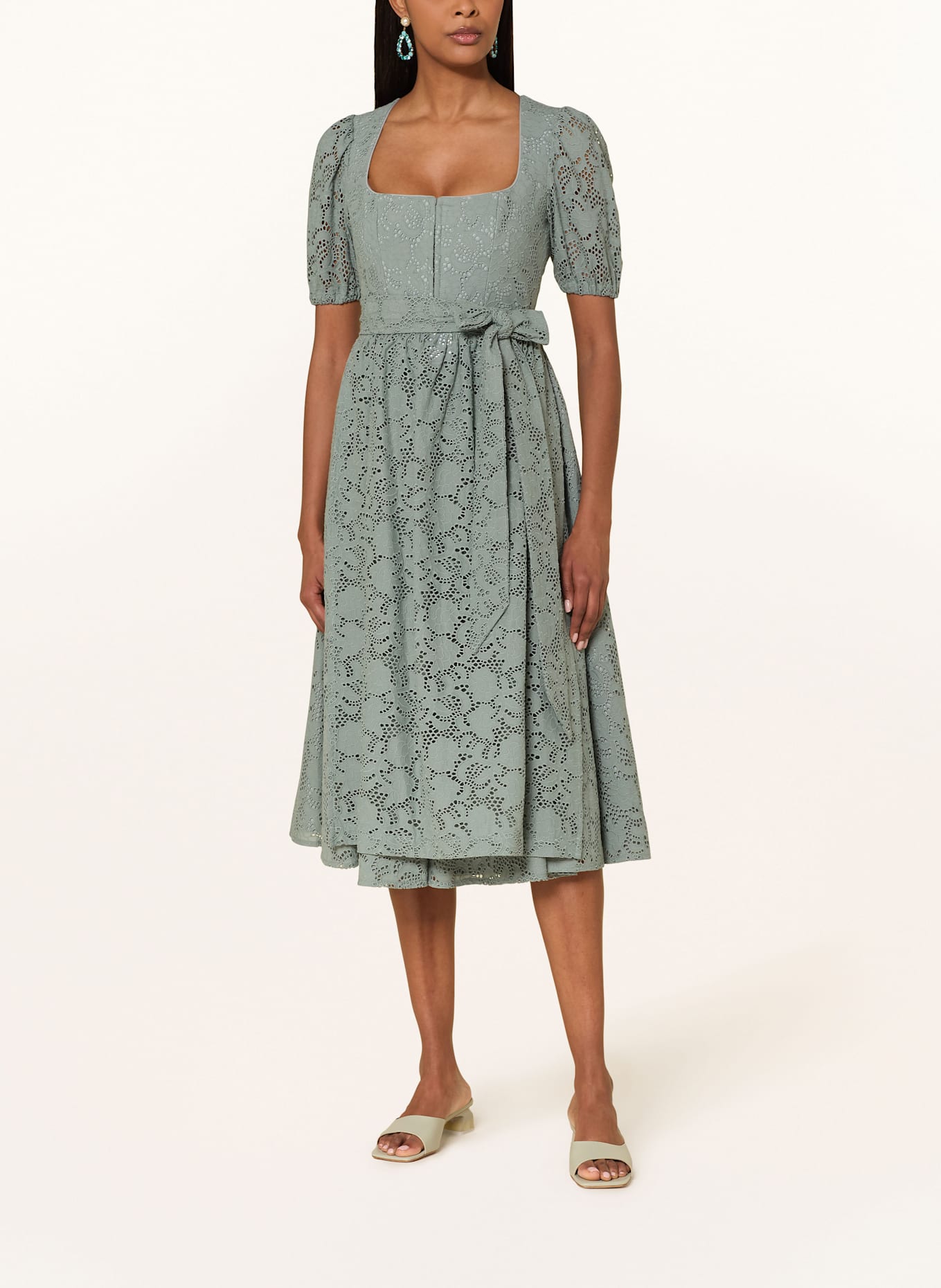 LIMBERRY Dirndl MAEVA with broderie anglaise: GREEN