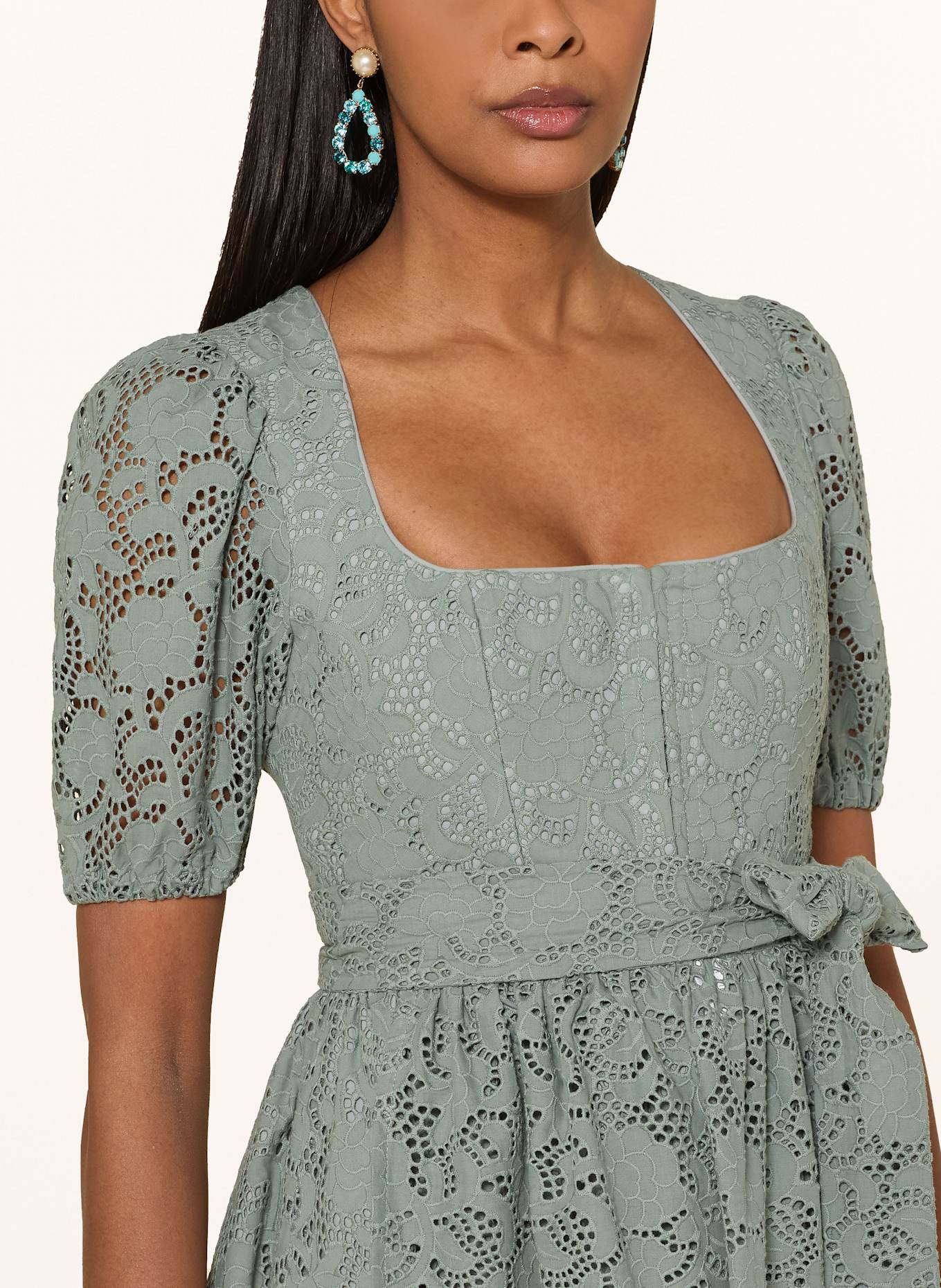 LIMBERRY Dirndl MAEVA with broderie anglaise: GREEN