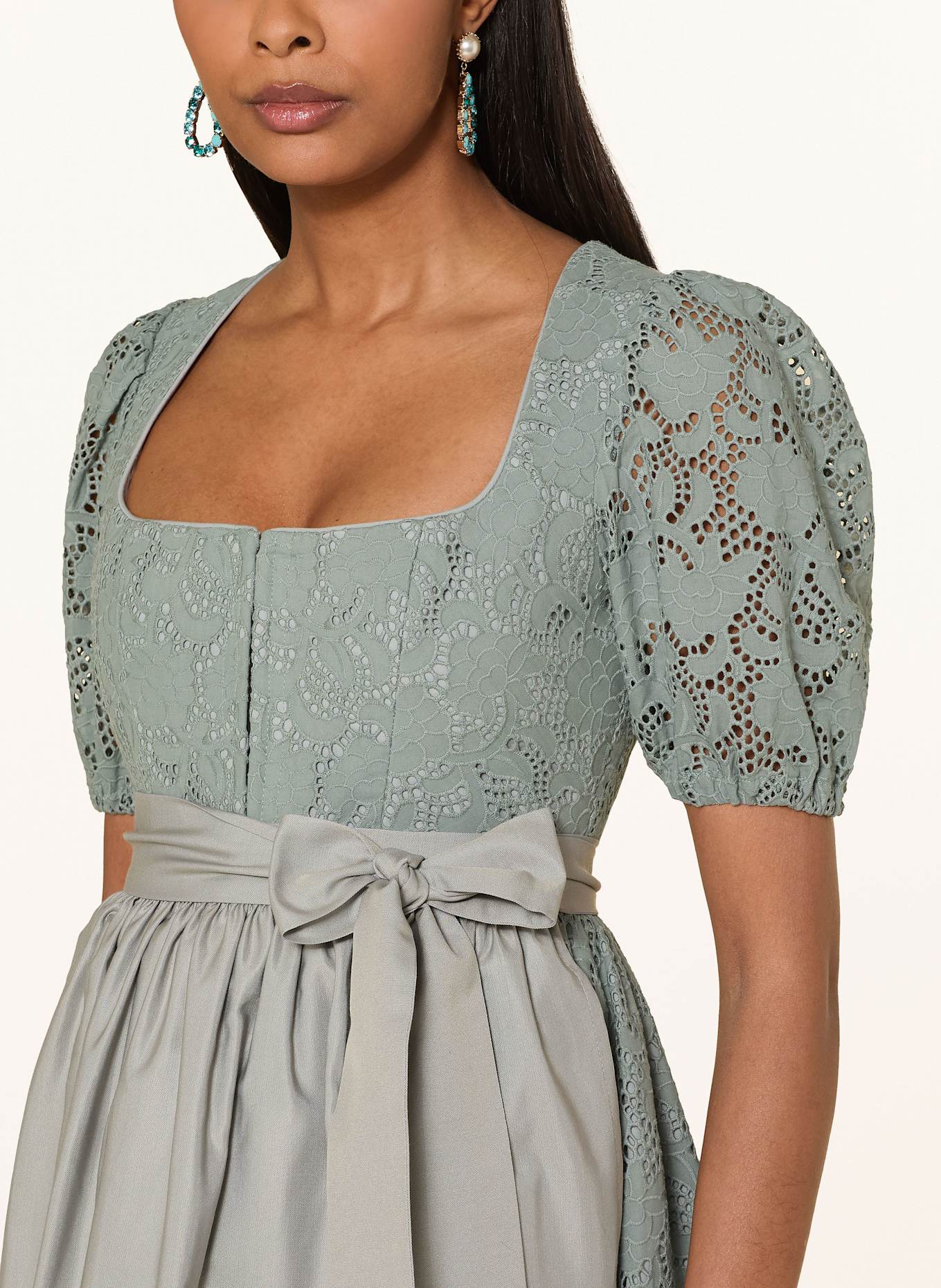 LIMBERRY Dirndl MAEVA with broderie anglaise: GREEN