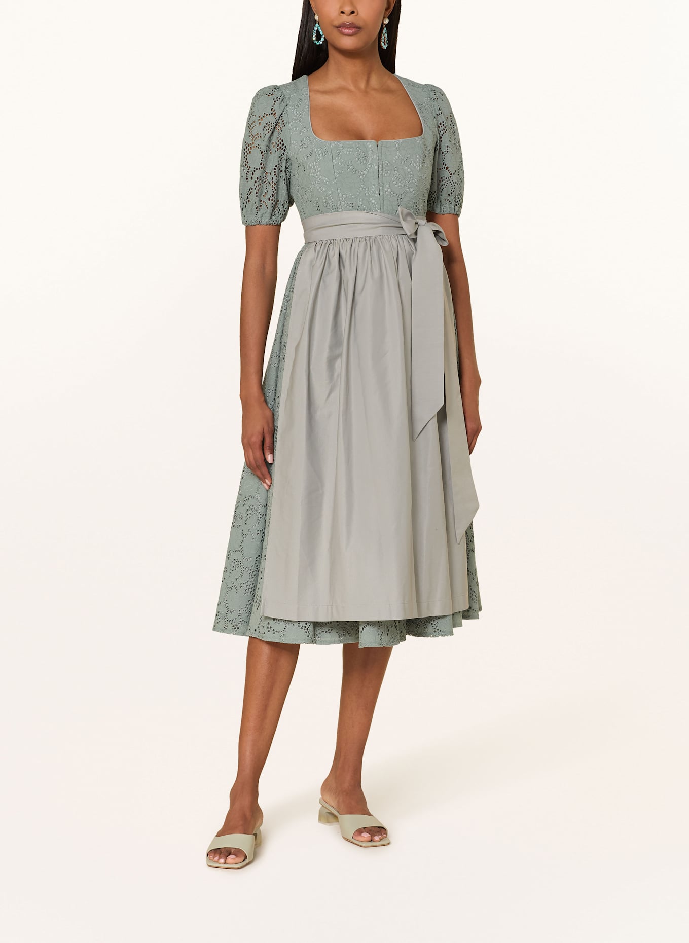 LIMBERRY Dirndl MAEVA with broderie anglaise: GREEN