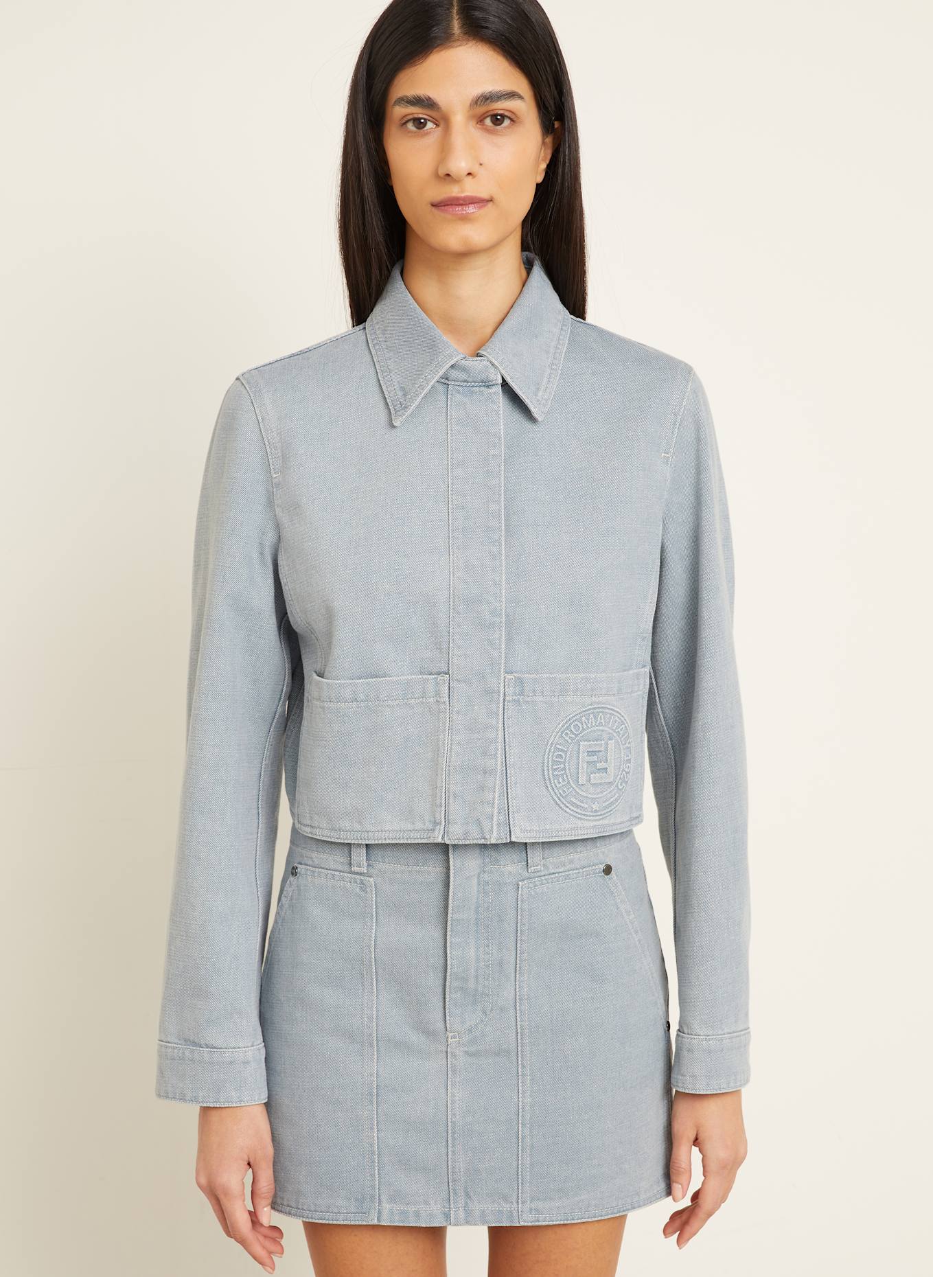 FENDI Kurtka jeansowa: JASNONIEBIESKI