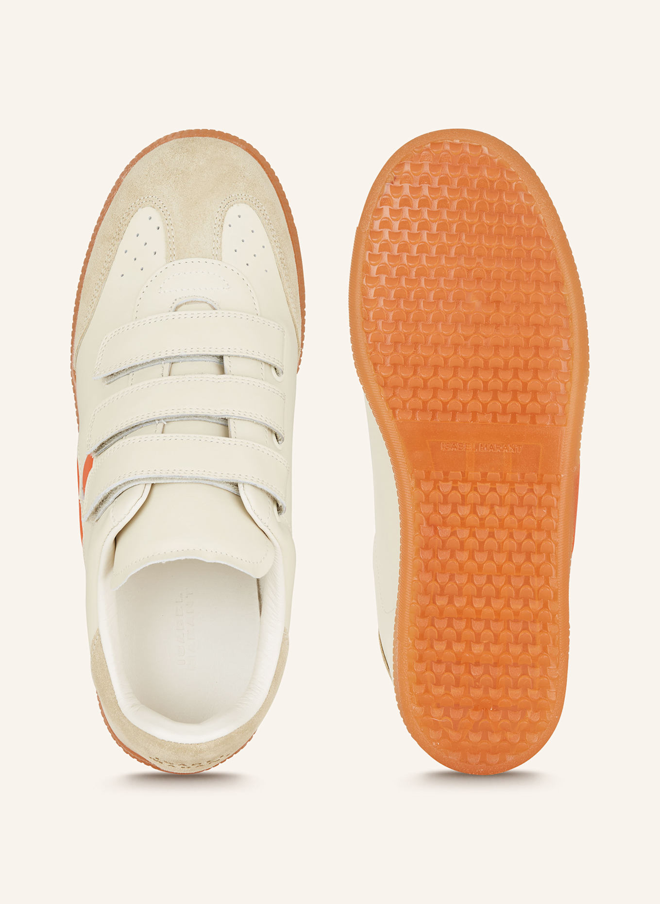 ISABEL MARANT Sneaker BETH: ECRU/ BEIGE/ ORANGE