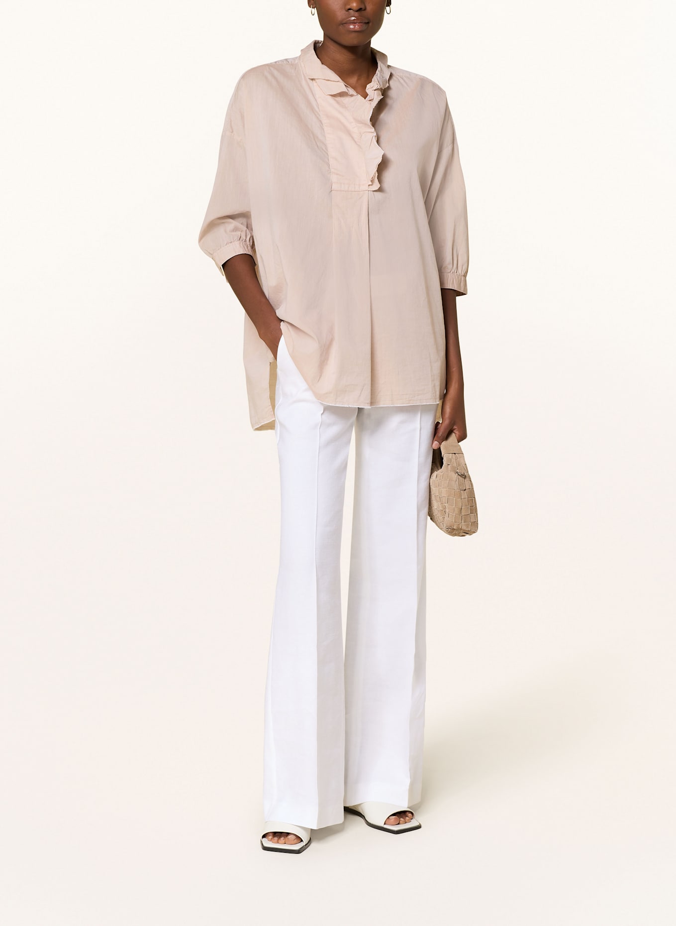 lilienfels Bluzka z rękawem 3/4 i falbankami: BEŻOWY