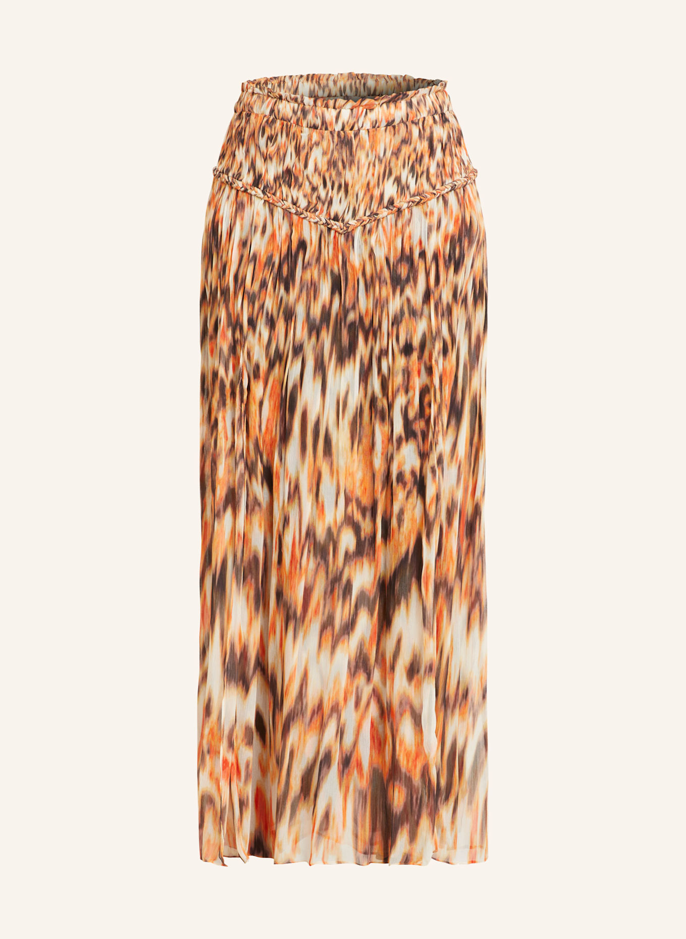 ISABEL MARANT Seidenrock ROLANDE: ORANGE/ SCHWARZ/ ECRU