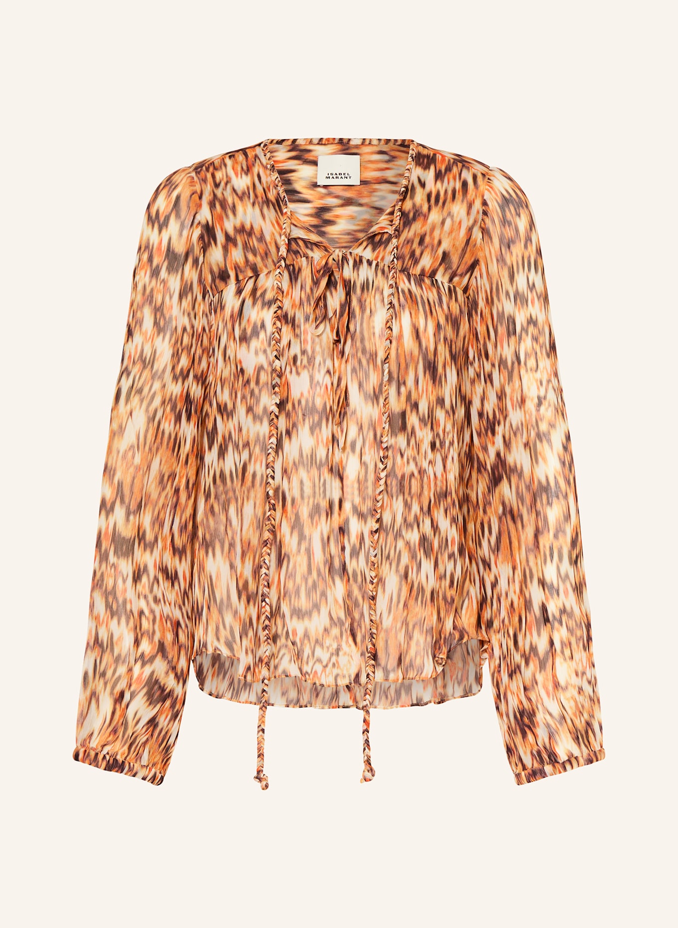 ISABEL MARANT Blusenshirt AMETISSA aus Seide: ORANGE/ SCHWARZ/ ECRU