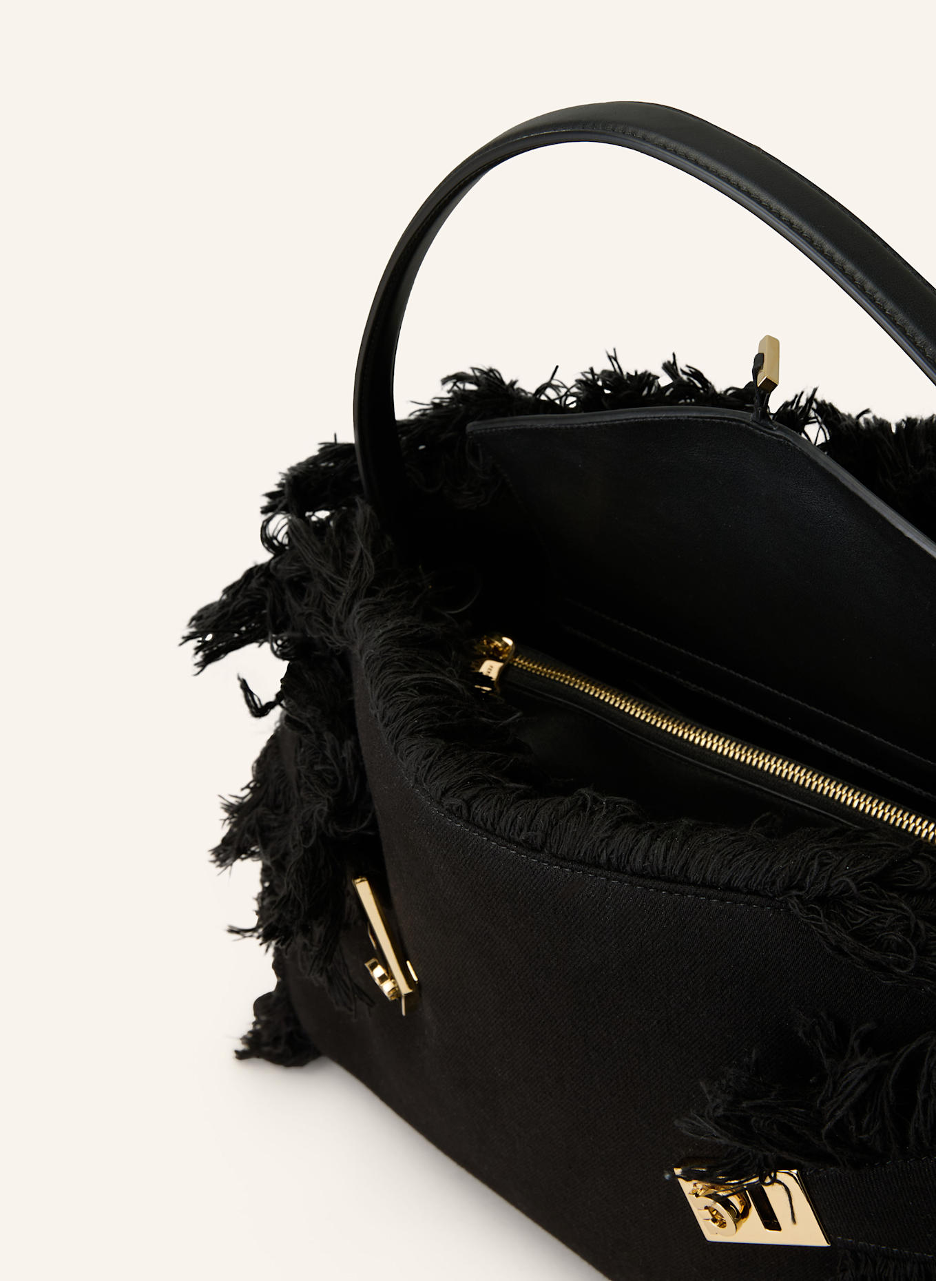 FERRAGAMO Handtasche HUG MEDIUM: SCHWARZ