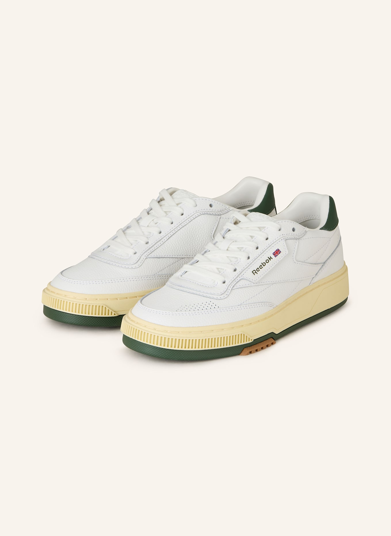 Reebok CLUB C LTD VINTAGE sneakers: WHITE/ DARK GREEN/ ECRU