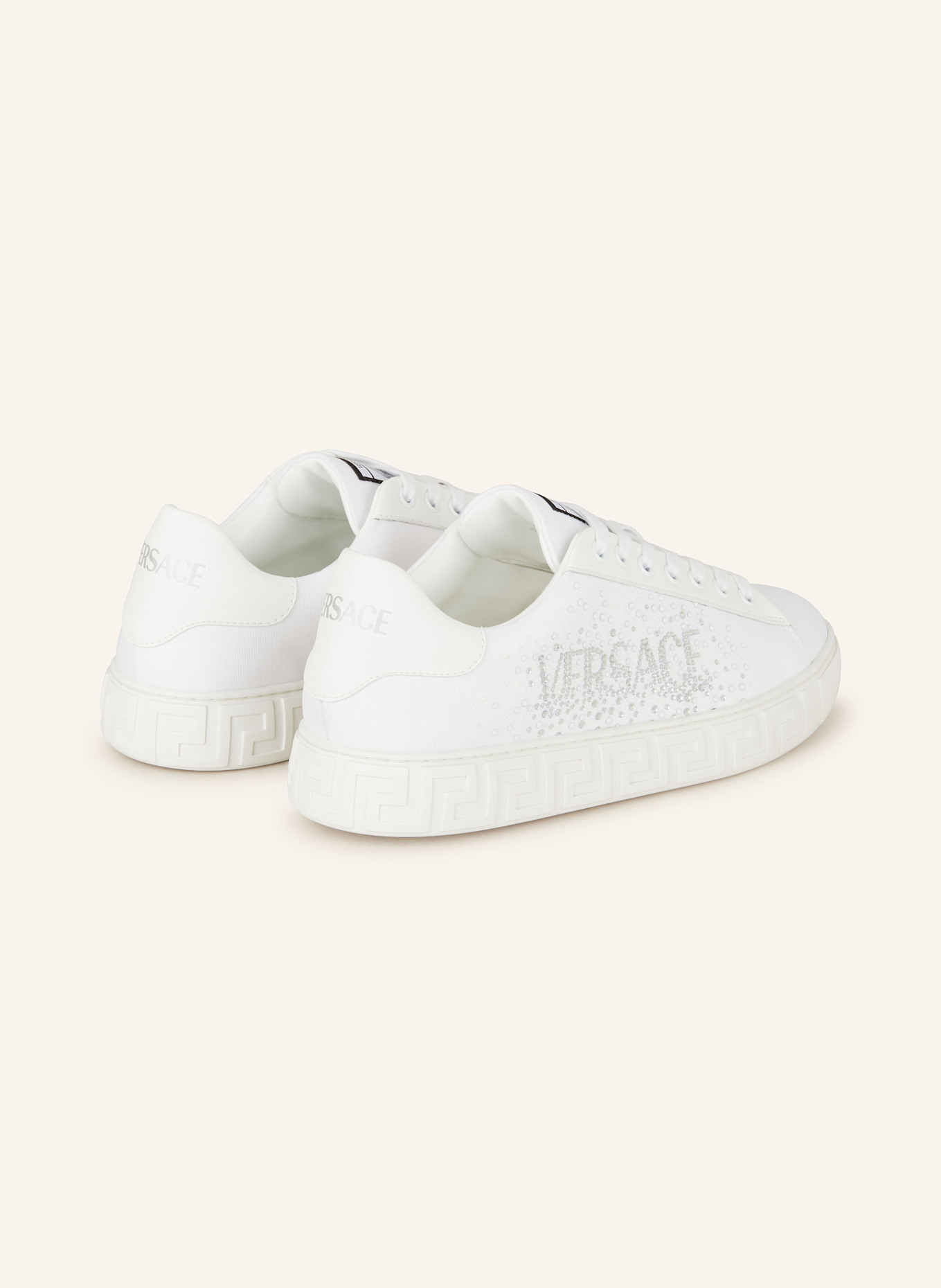VERSACE Sneaker GRECA mit Schmucksteinen: WEISS